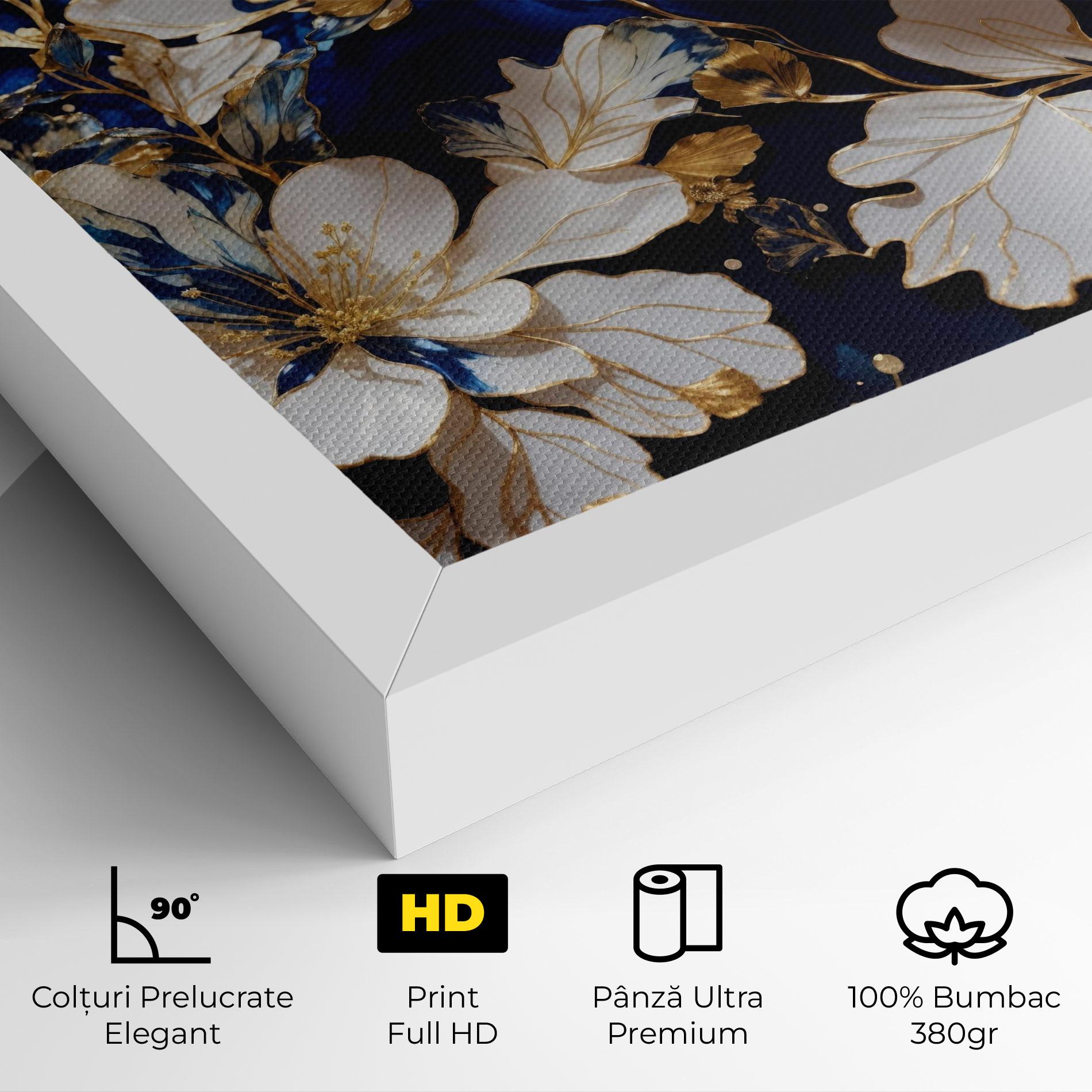 Tablou Canvas Beautiful Golden White Rose mockup 4