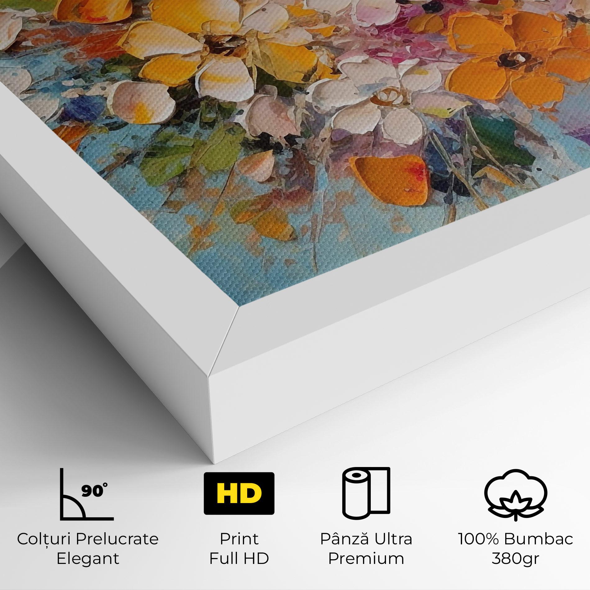 Tablou Canvas Pretty Flowers On Blue mockup 4