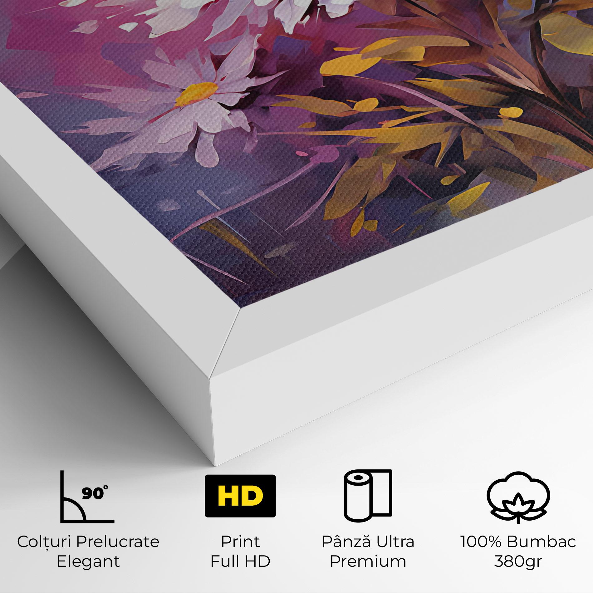 Tablou Canvas White Flower On Purple mockup 4