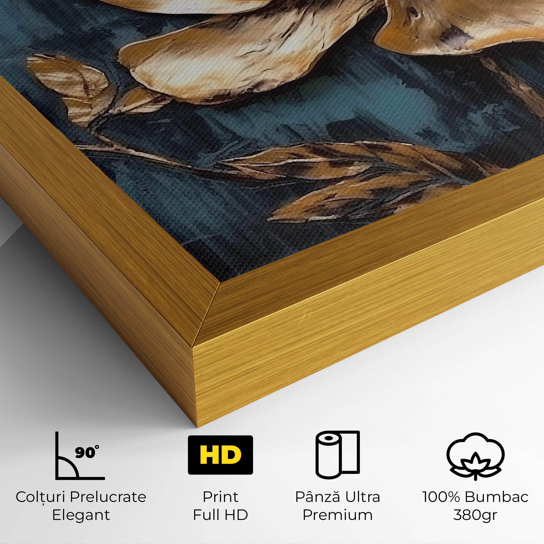 Golden Rose On Blue mockup 4