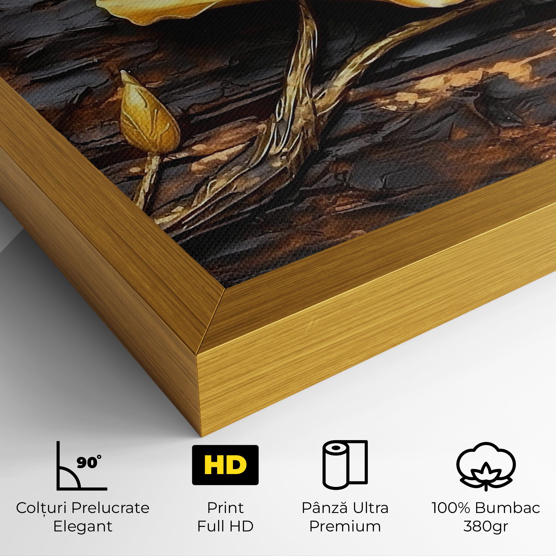 Golden Rose On Wood mockup 4