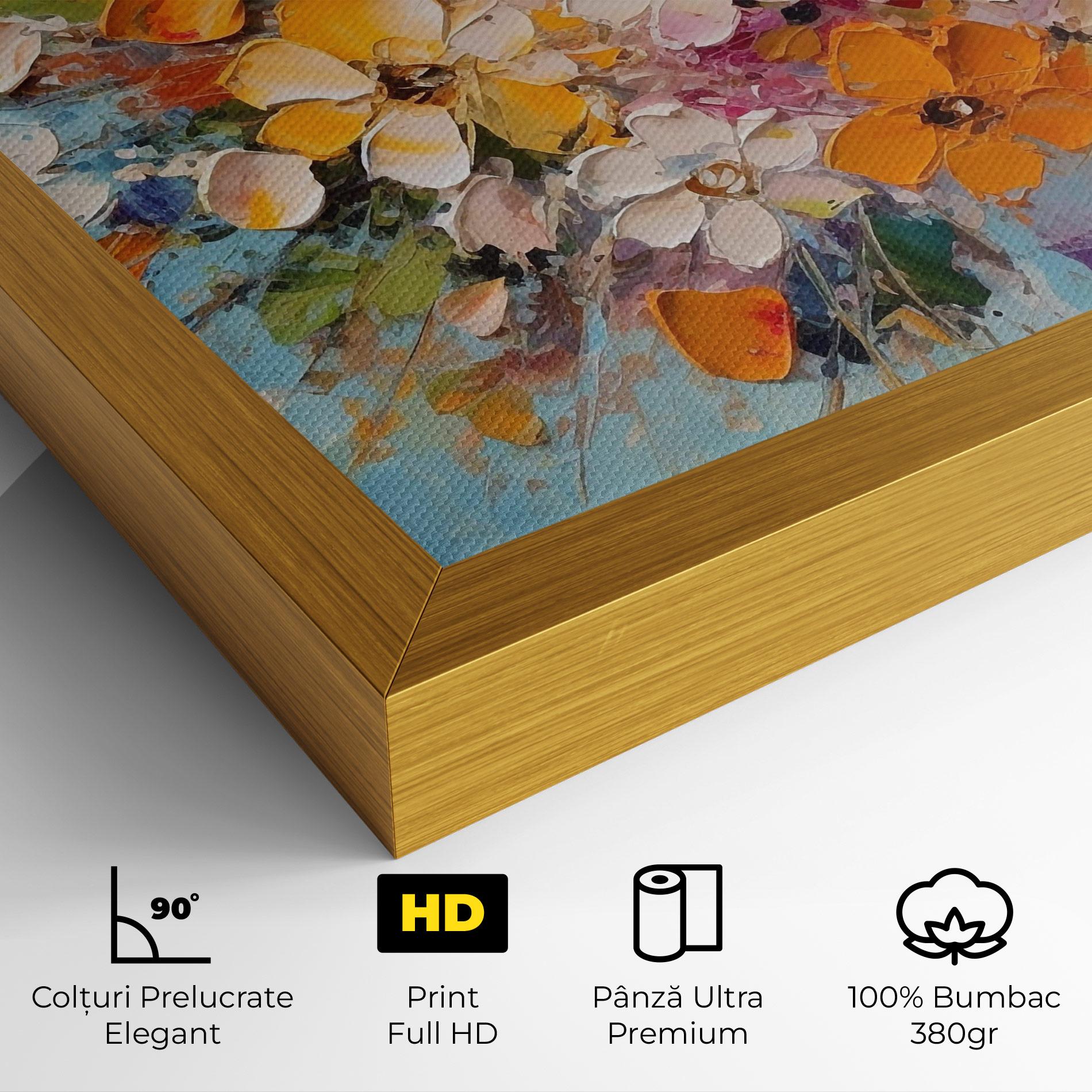 Tablou Canvas Pretty Flowers On Blue mockup 4