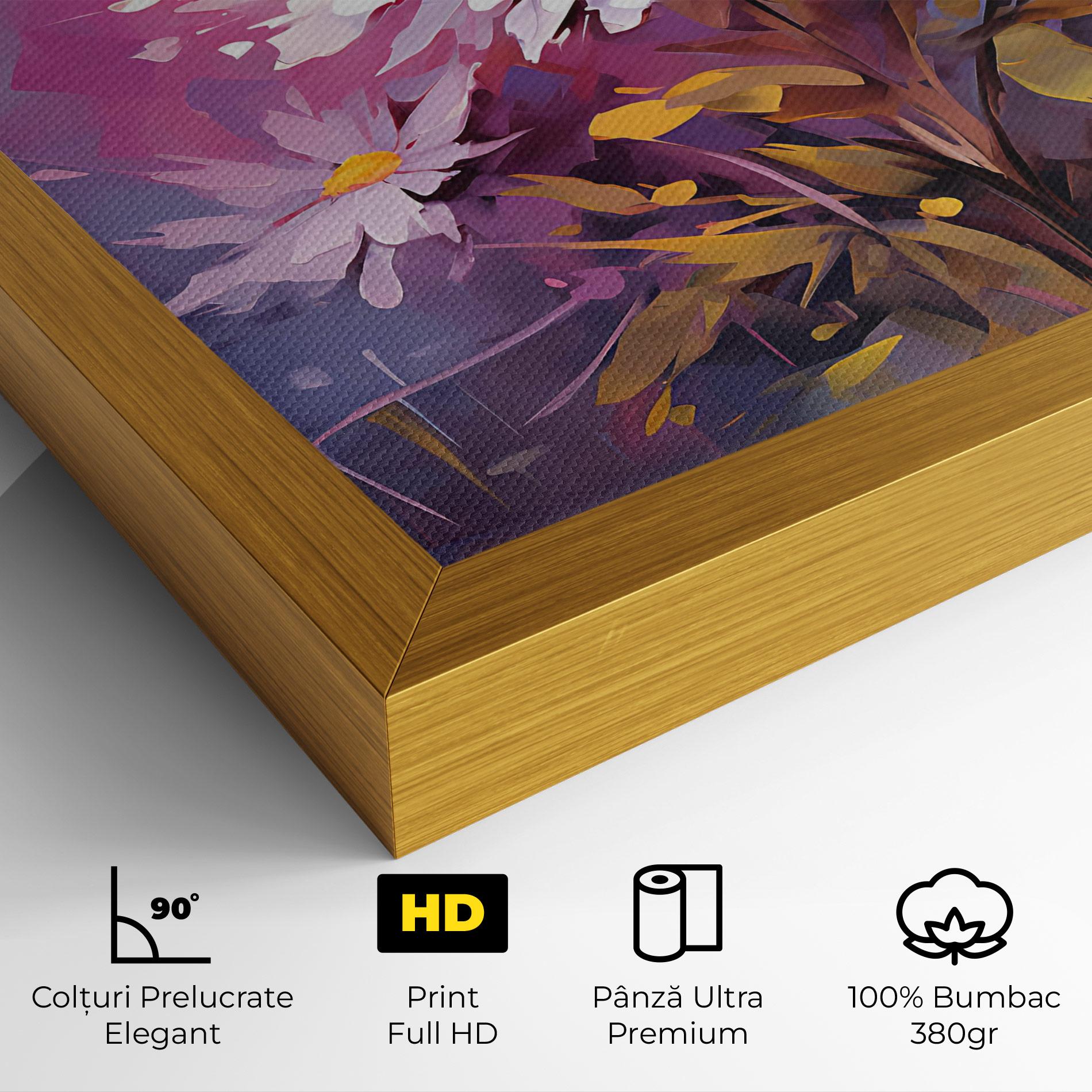 Tablou Canvas White Flower On Purple mockup 4