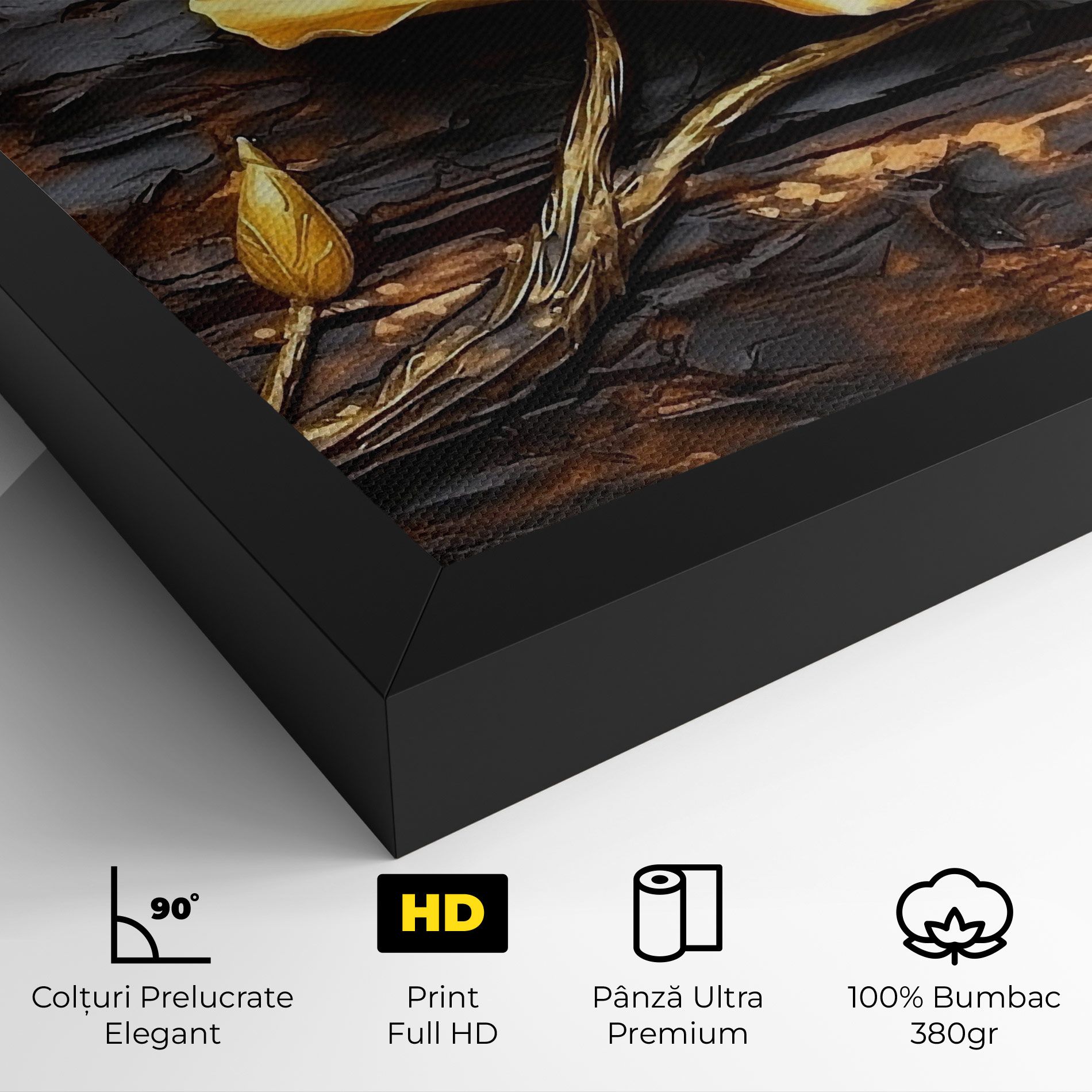 Golden Rose On Wood mockup 4
