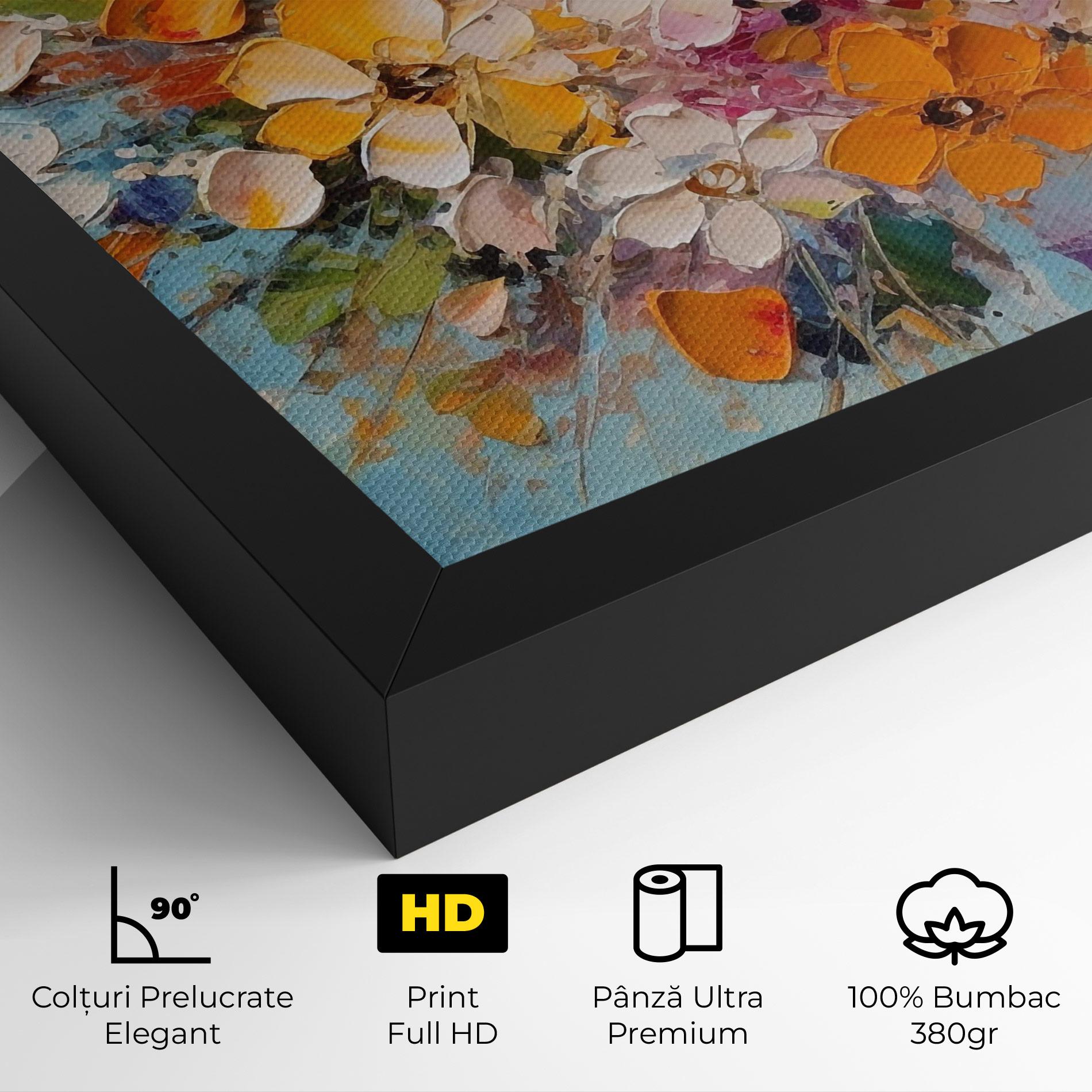 Tablou Canvas Pretty Flowers On Blue mockup 4
