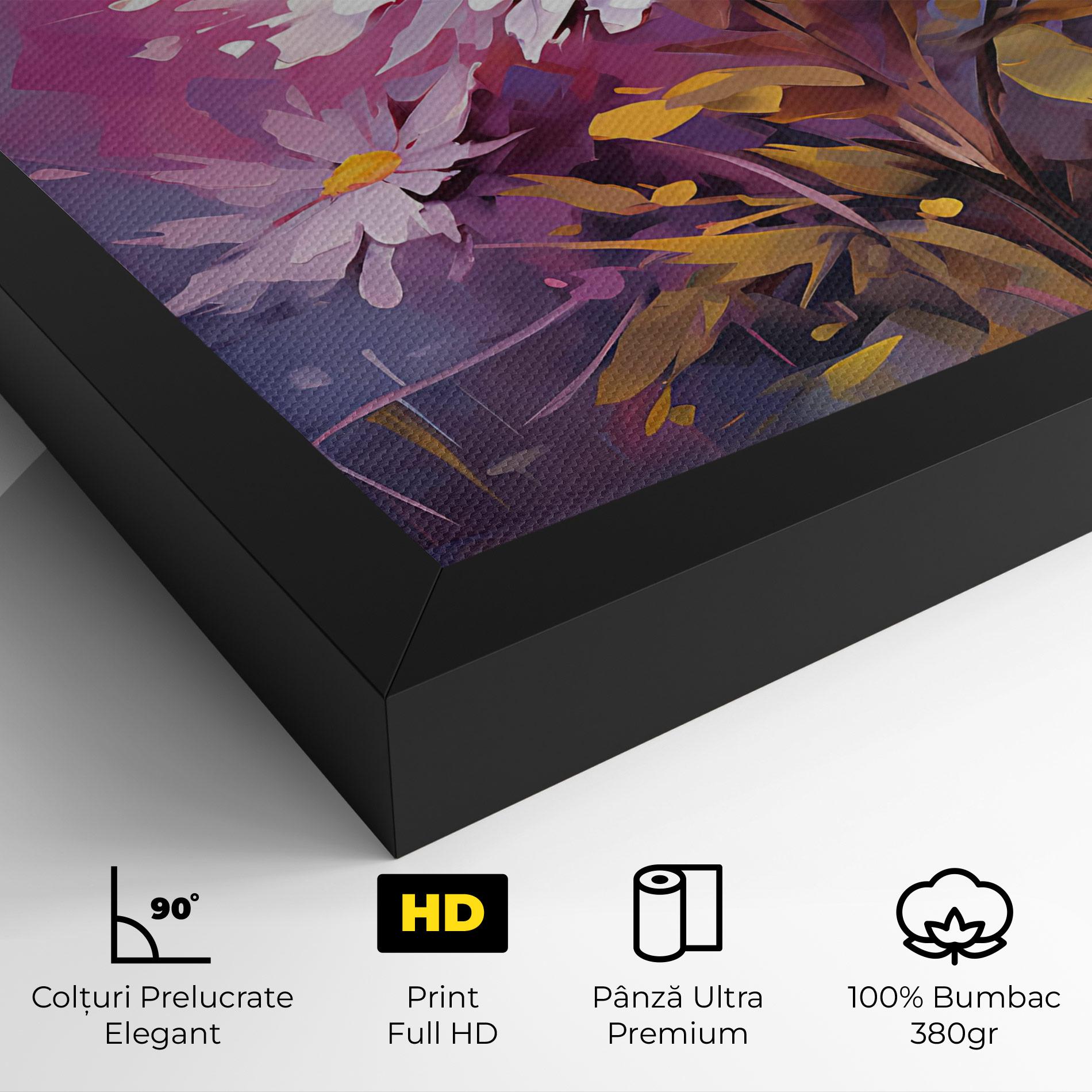 Tablou Canvas White Flower On Purple mockup 4