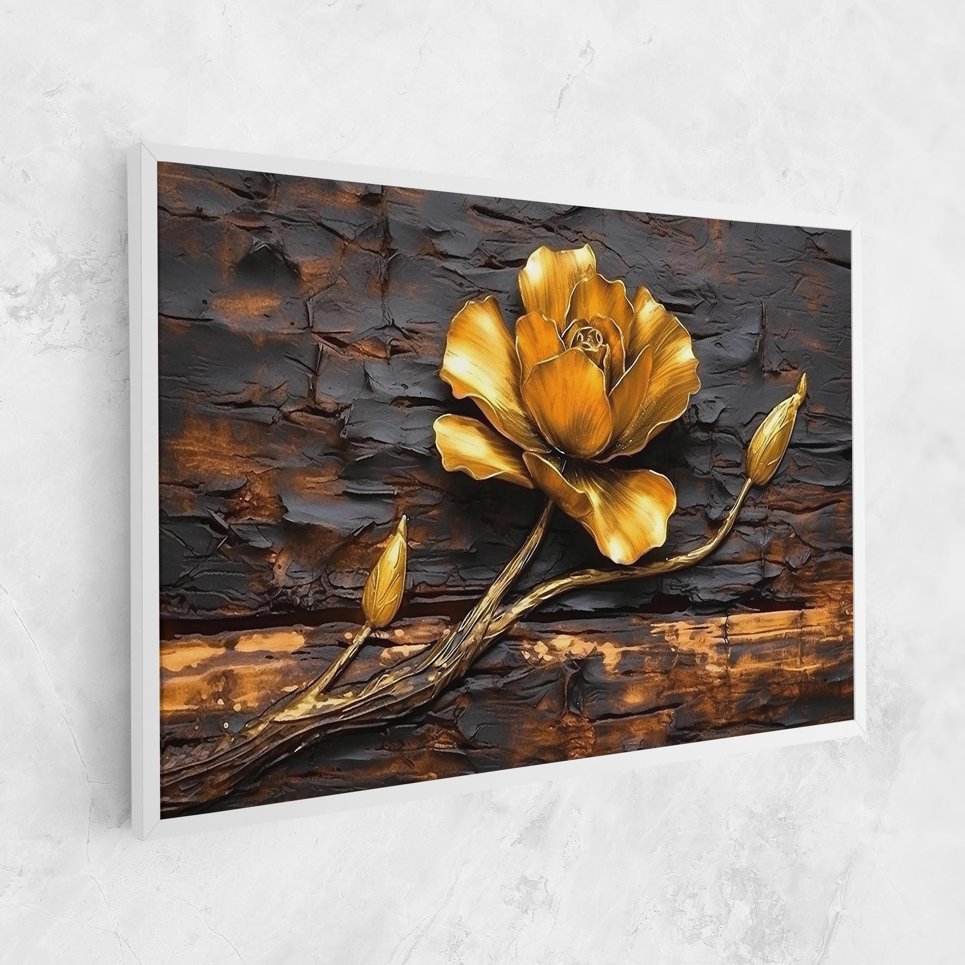 Golden Rose On Wood mockup 1