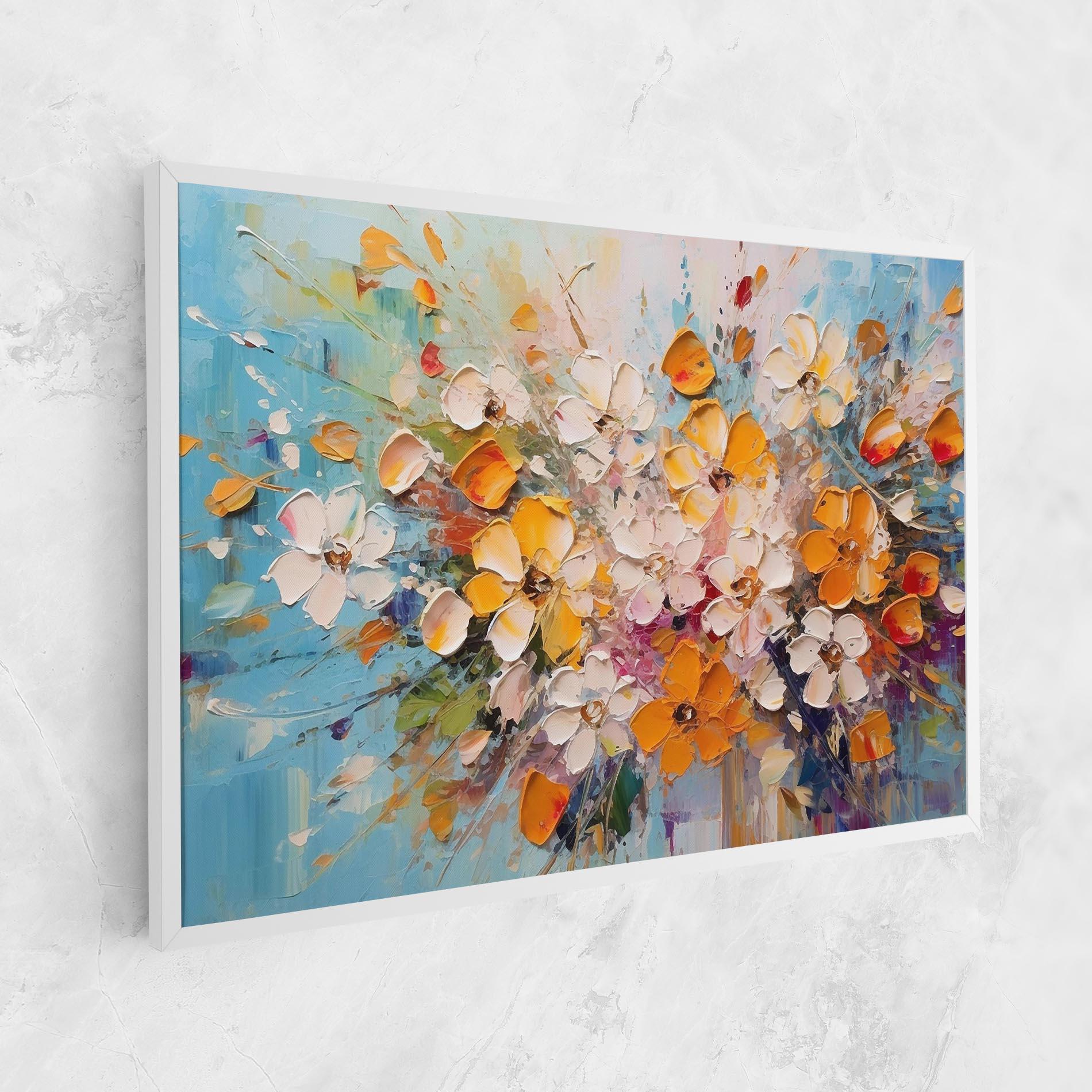 Tablou Canvas Pretty Flowers On Blue mockup 1