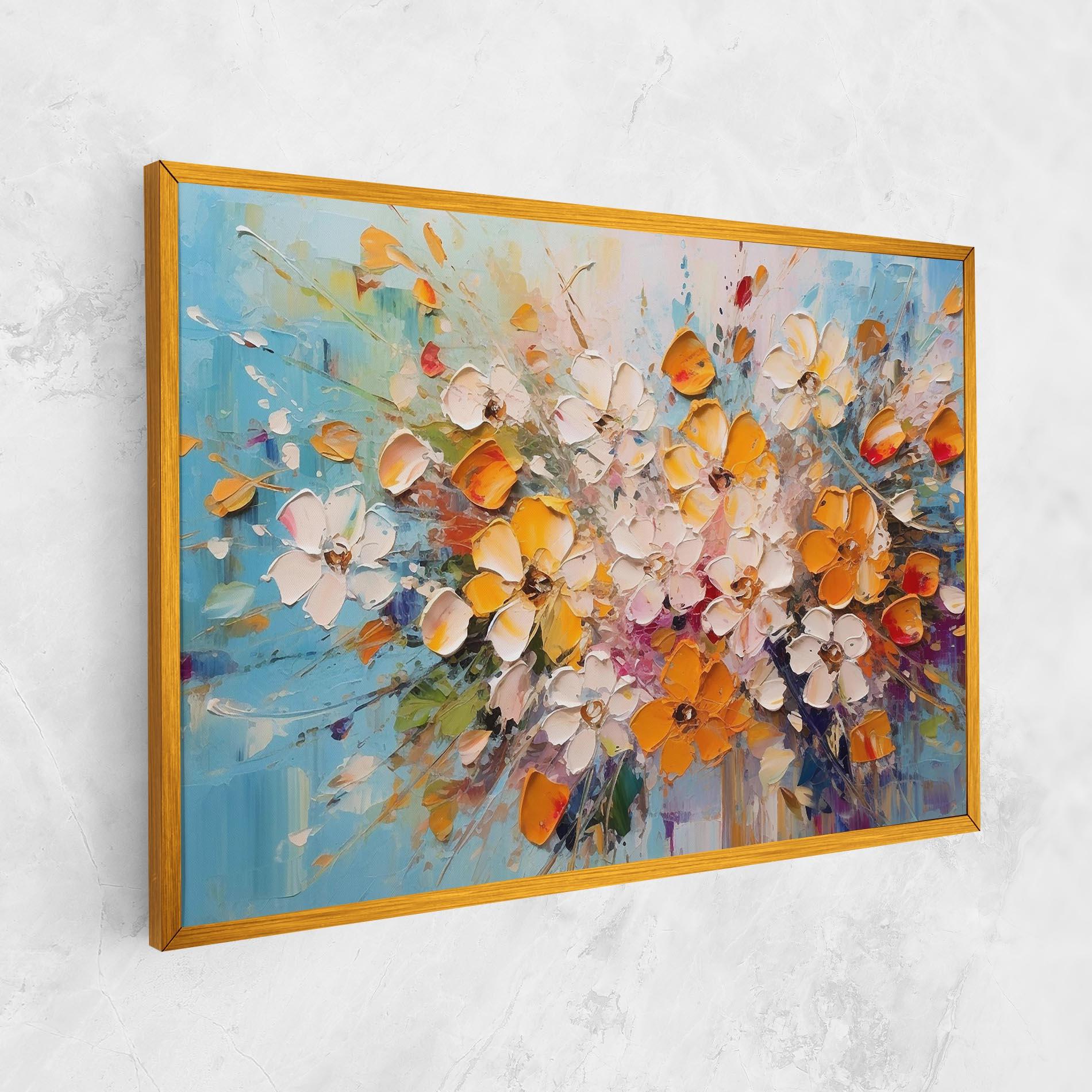 Tablou Canvas Pretty Flowers On Blue mockup 1