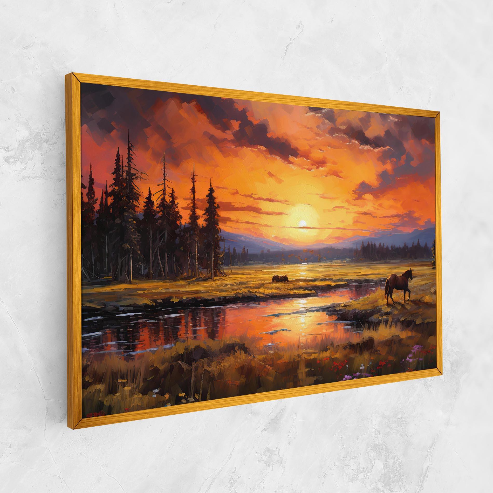 Tablou Canvas Wild Horses Painting mockup 1