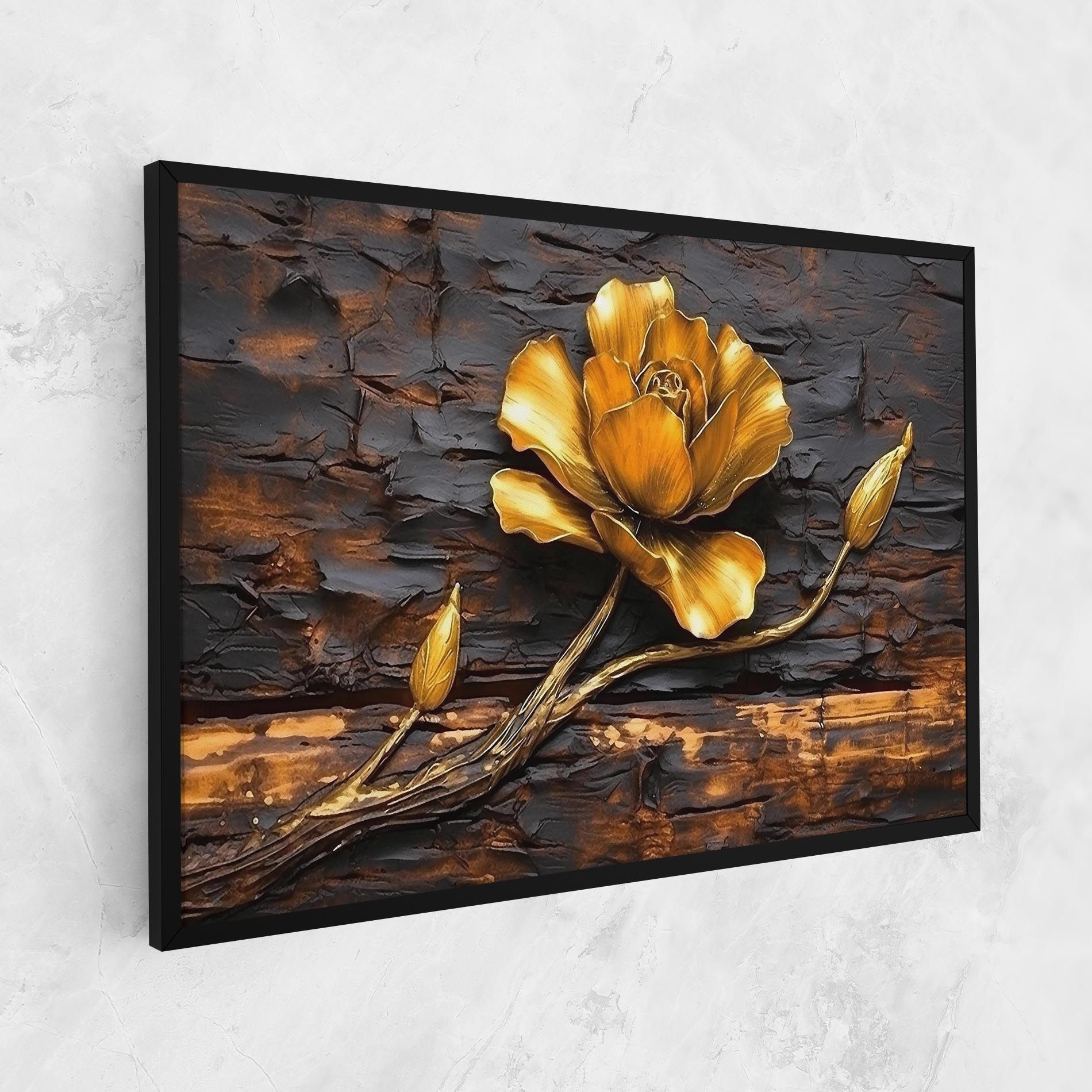 Golden Rose On Wood mockup 1