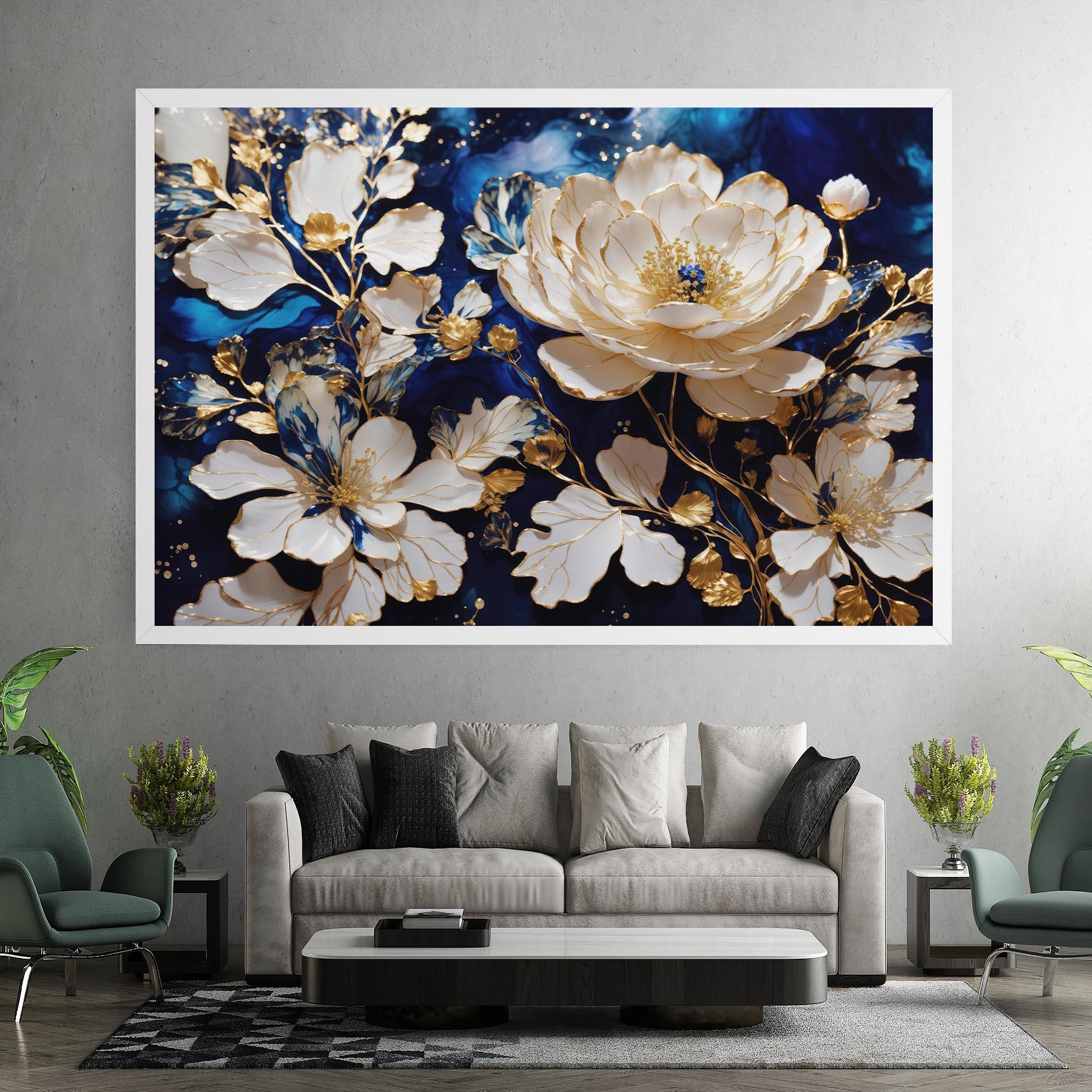 Tablou Canvas Beautiful Golden White Rose mockup 7
