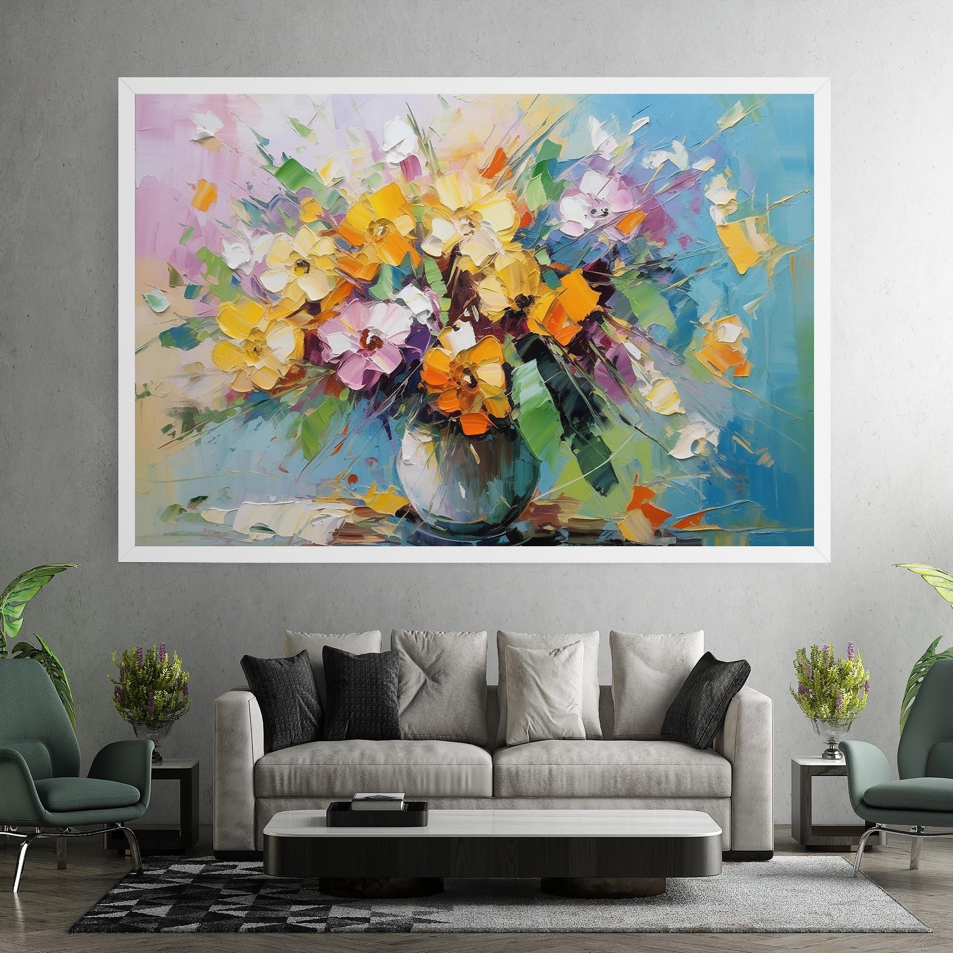 Tablou Canvas Colorfull Flowers Painting mockup 7