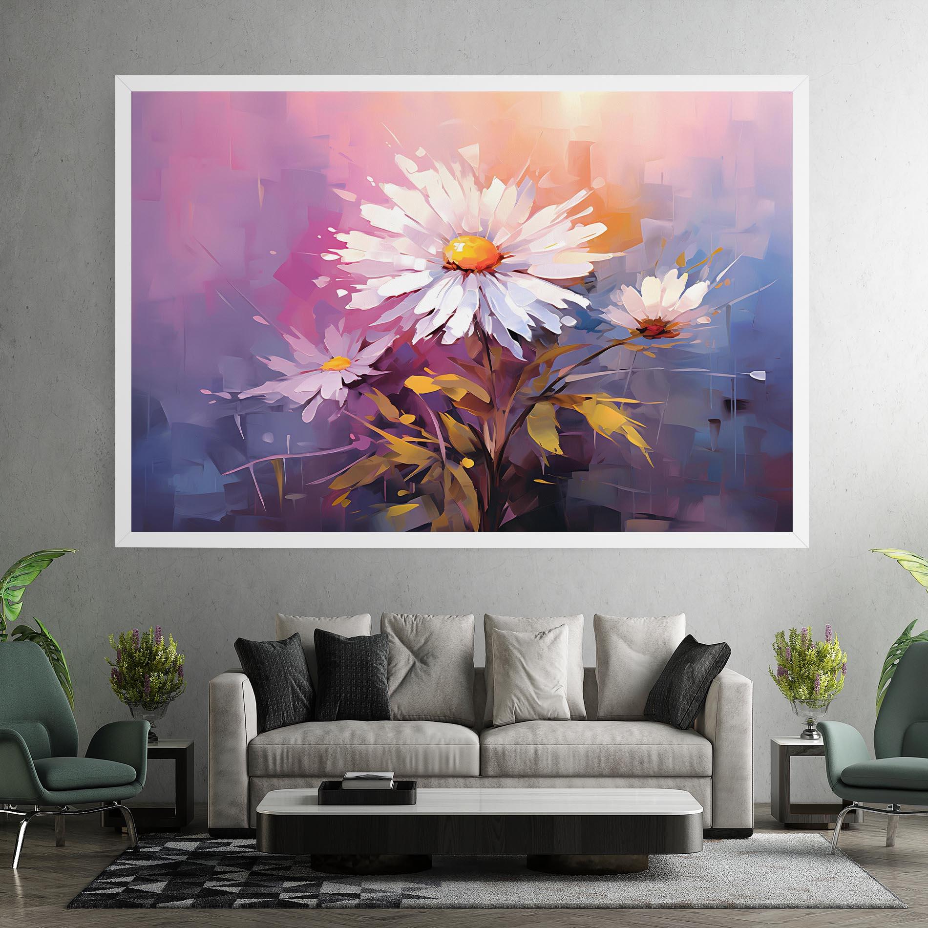 Tablou Canvas White Flower On Purple mockup 7