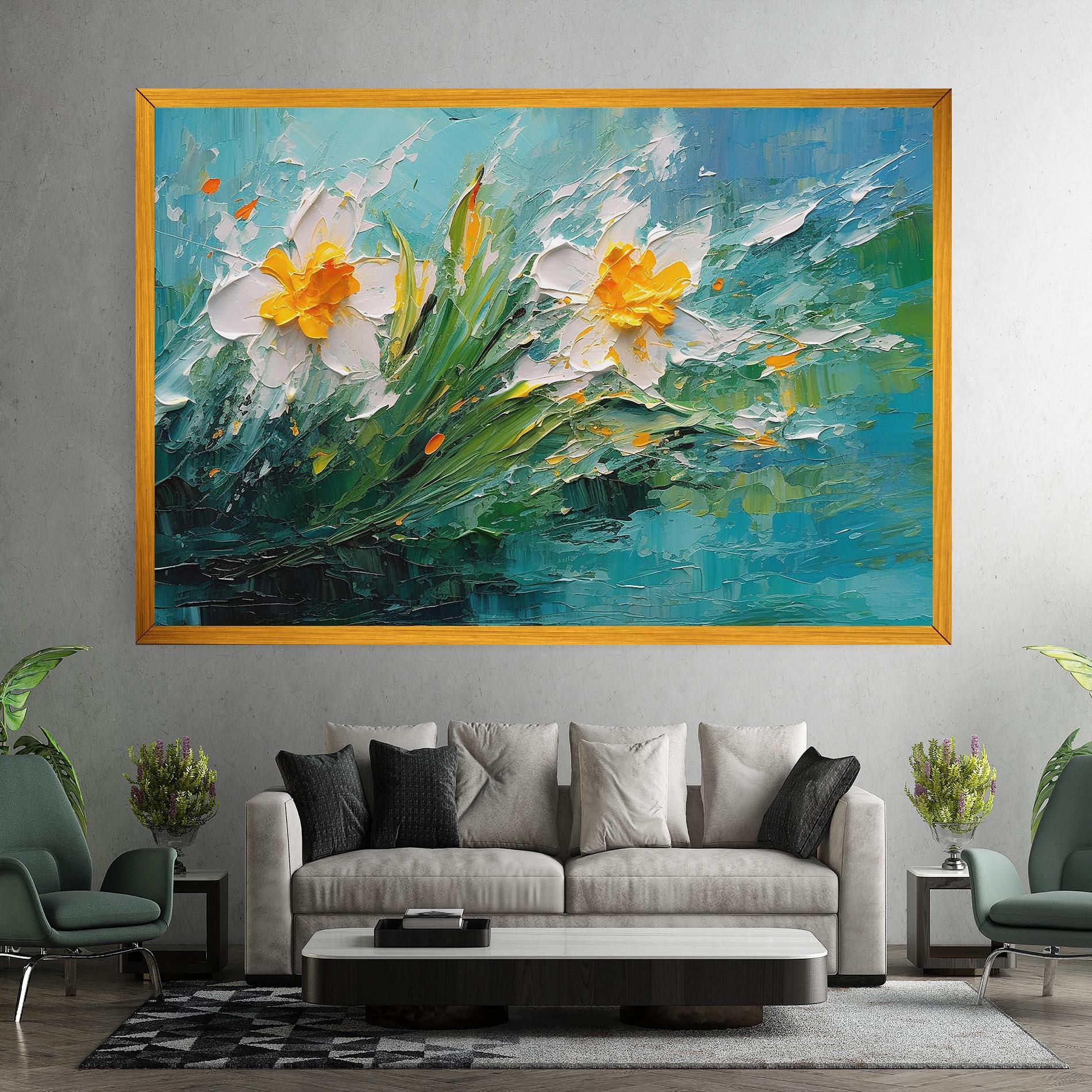 Tablou Canvas Abstract Flower Painting mockup 7
