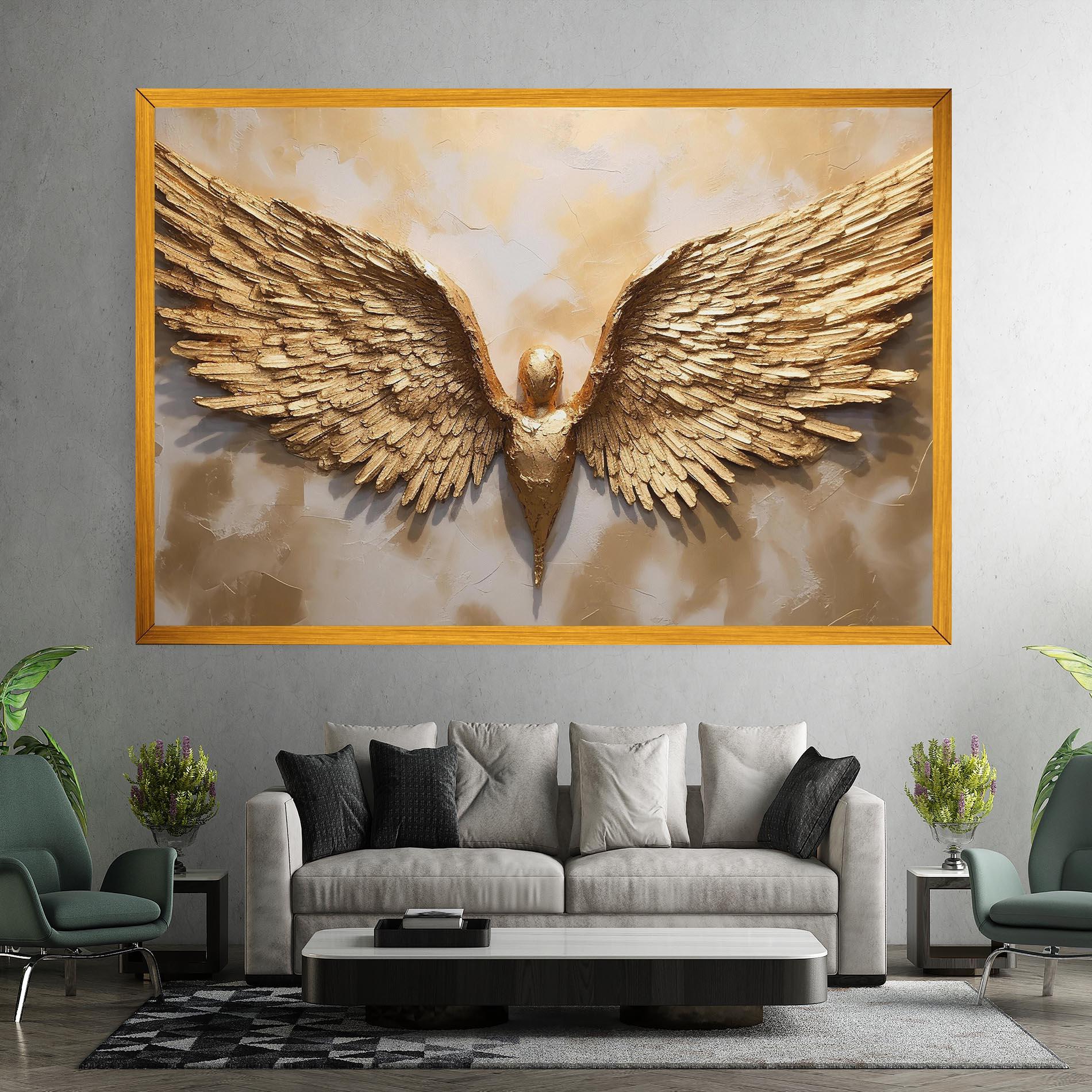 Tablou Canvas Beautiful Gold Wings mockup 7