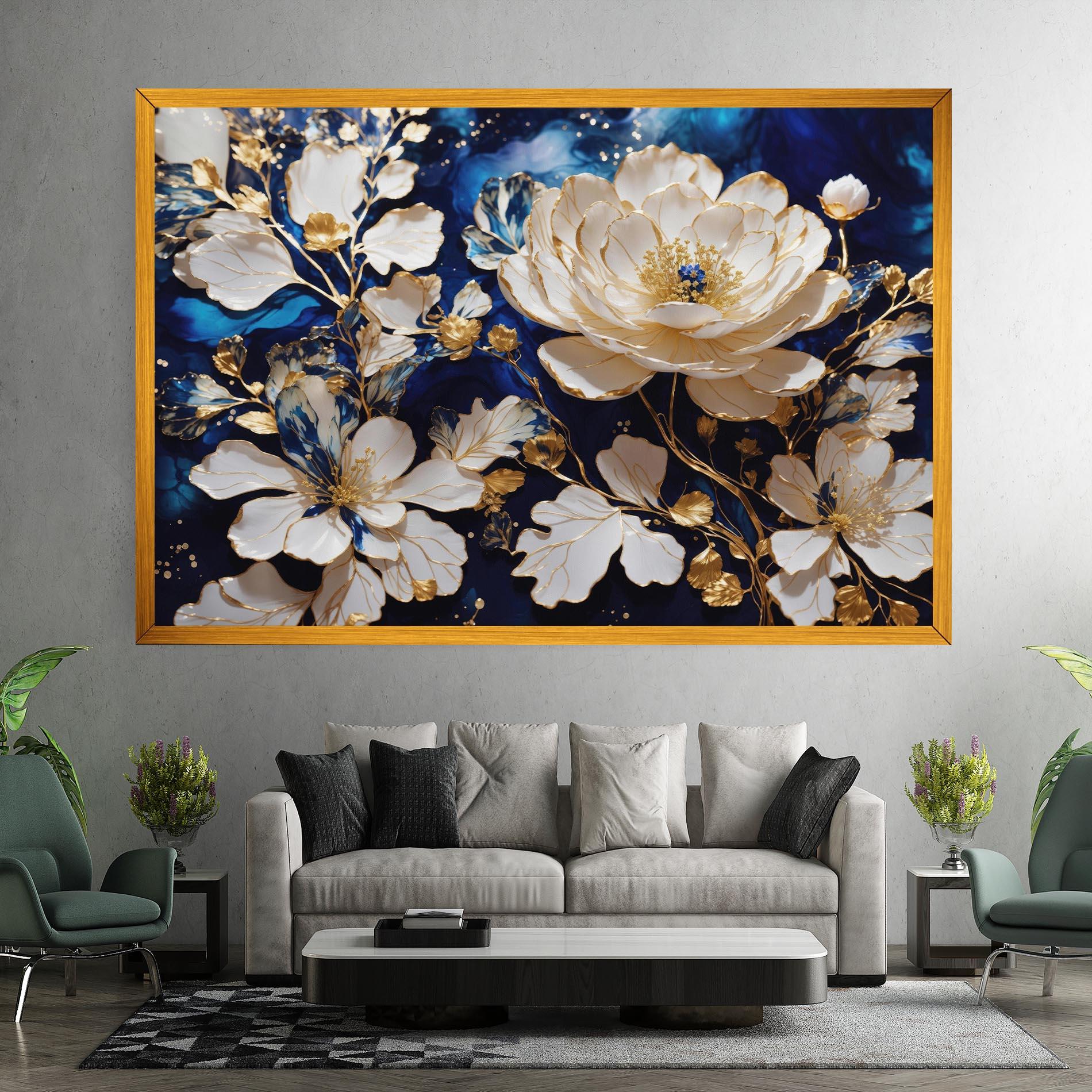 Tablou Canvas Beautiful Golden White Rose mockup 7