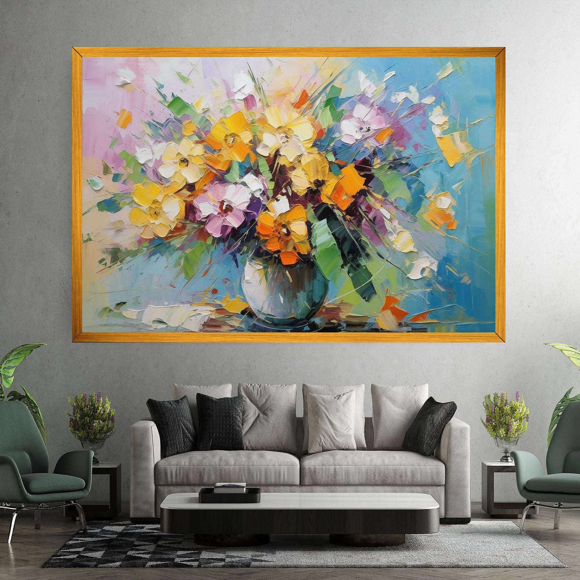 Tablou Canvas Colorfull Flowers Painting mockup 7