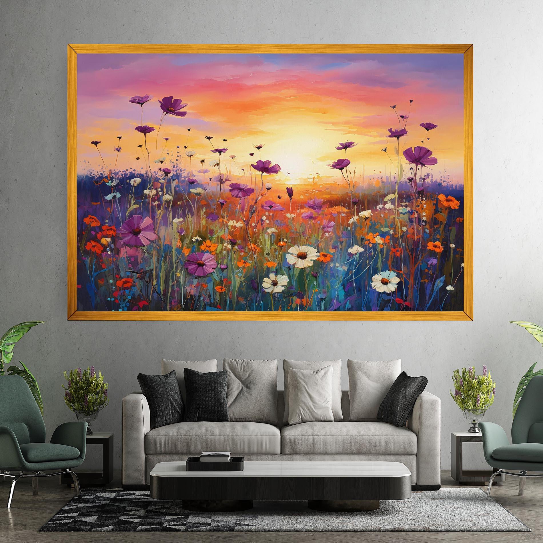 Tablou Canvas Dreamy Field Flowers mockup 7