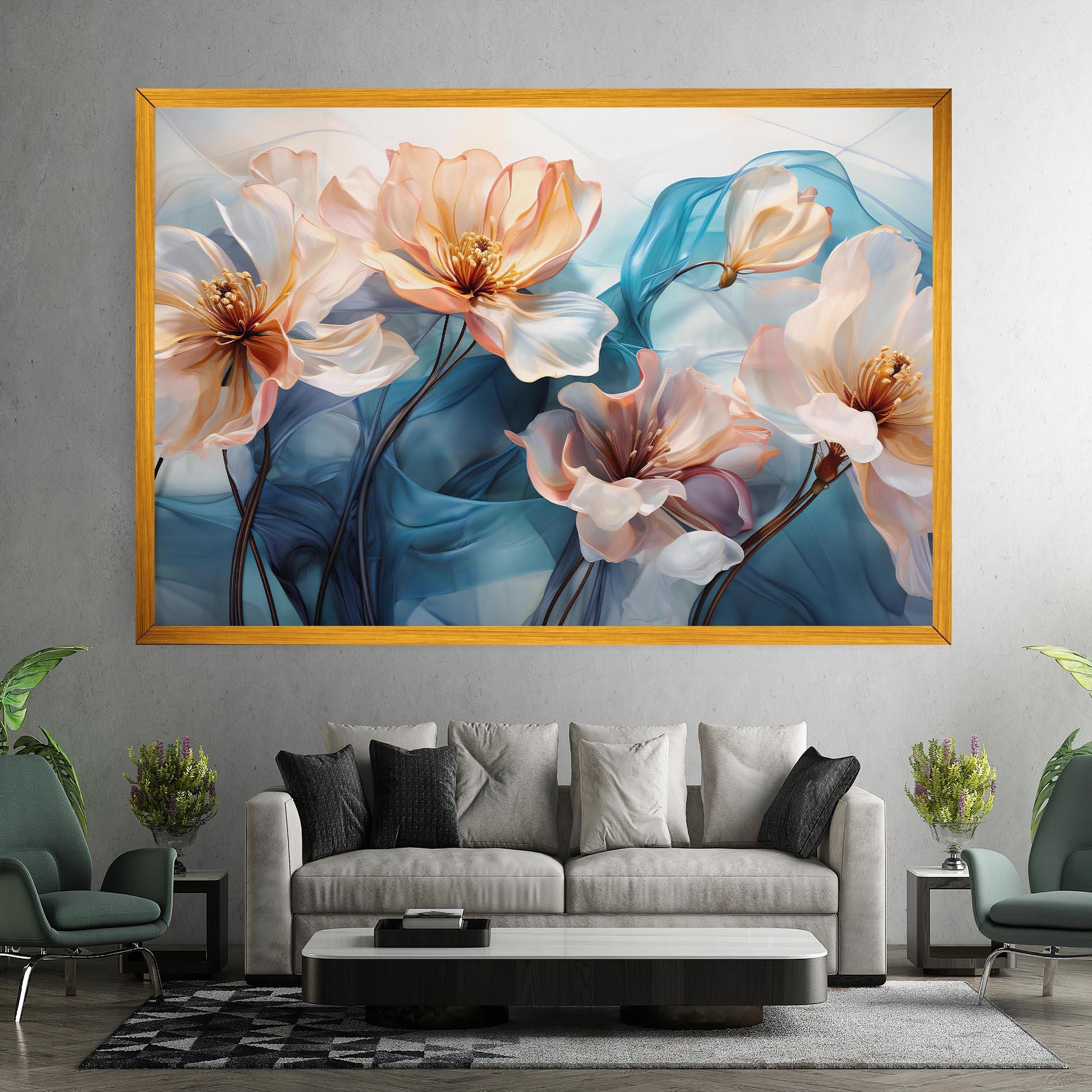 Tablou Canvas Pink Flowers Floating mockup 7