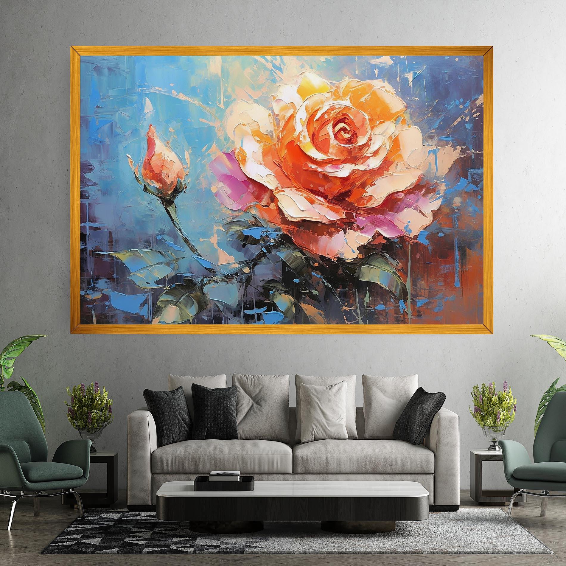 Tablou Canvas Pretty Pink Rose Art mockup 7
