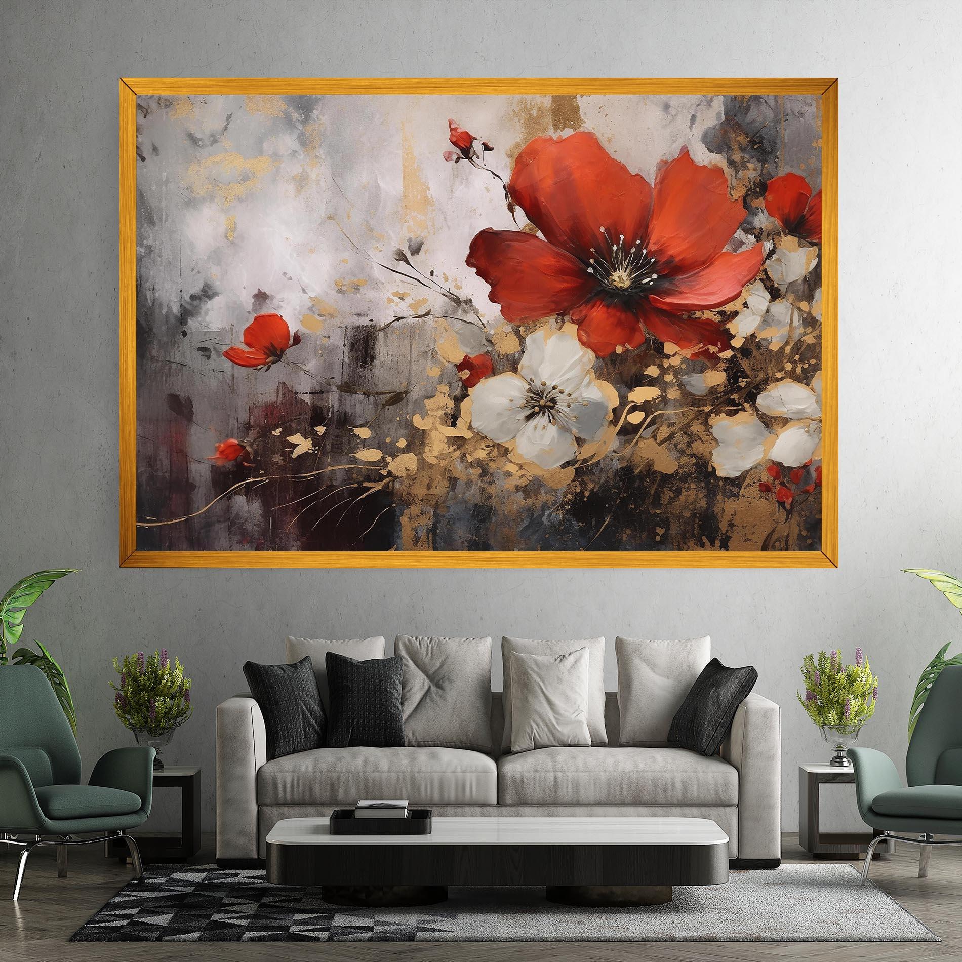 Tablou Canvas Red Poppy Painting mockup 7