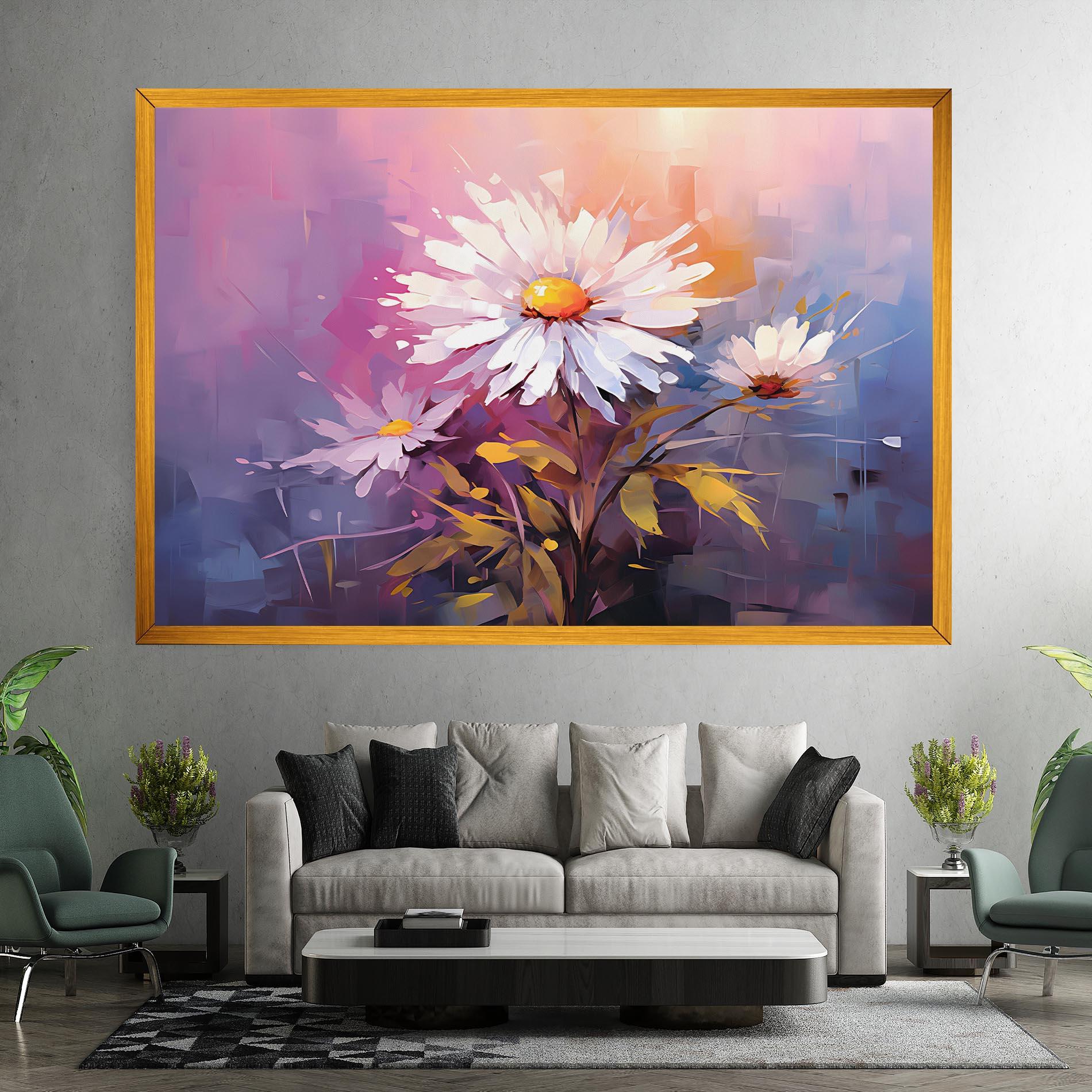 Tablou Canvas White Flower On Purple mockup 7