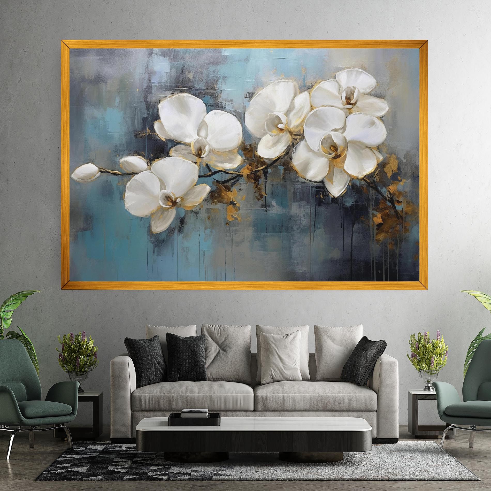 White Orchids Painting mockup 7