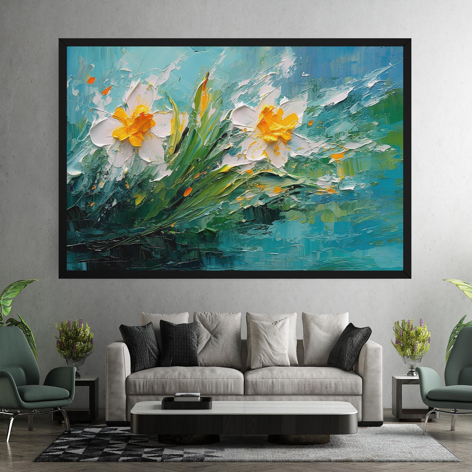 Tablou Canvas Abstract Flower Painting mockup 7