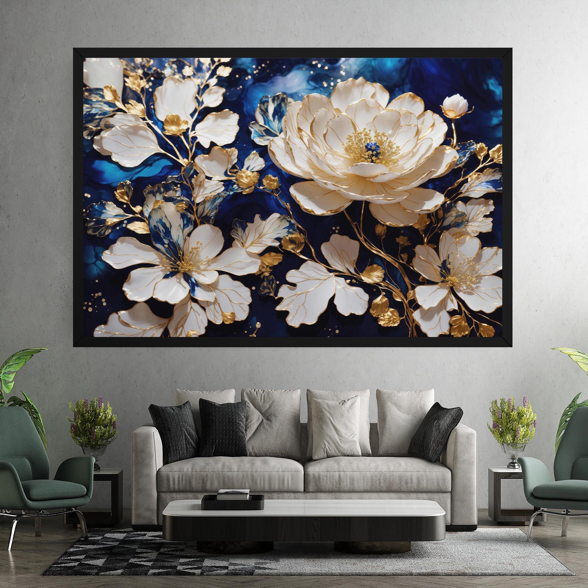 Tablou Canvas Beautiful Golden White Rose mockup 7