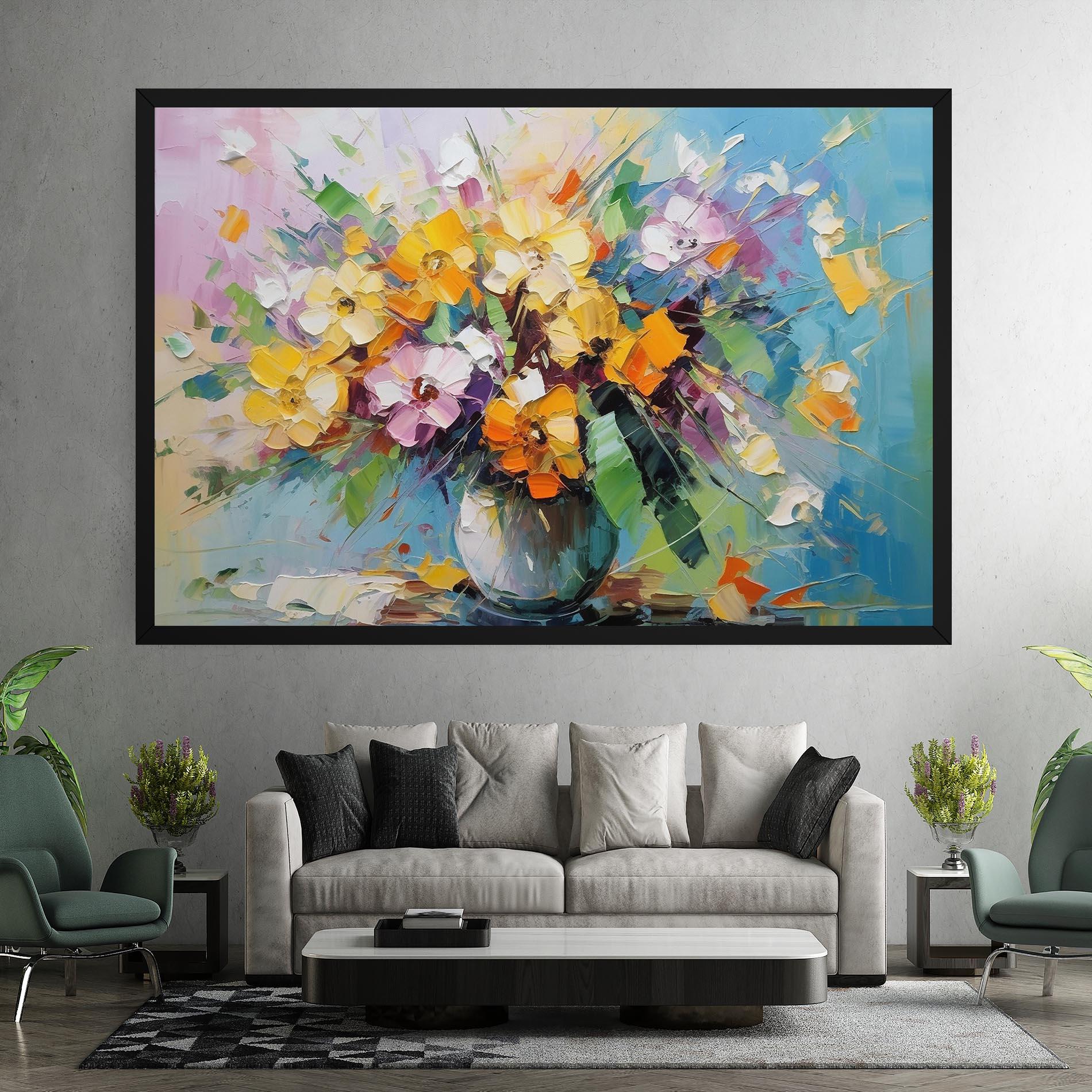 Tablou Canvas Colorfull Flowers Painting mockup 7