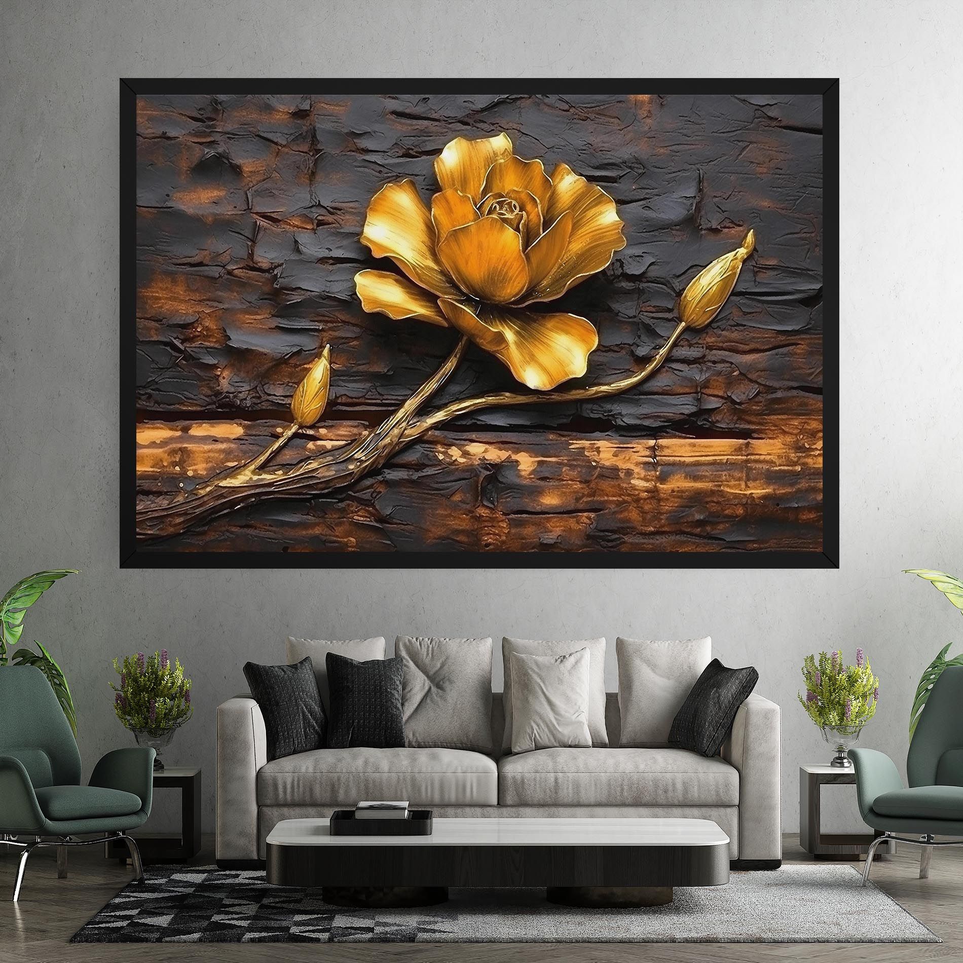 Golden Rose On Wood mockup 7