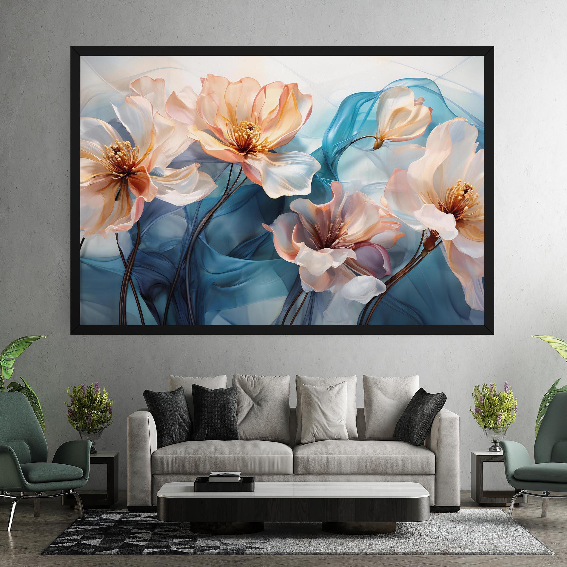 Tablou Canvas Pink Flowers Floating mockup 7