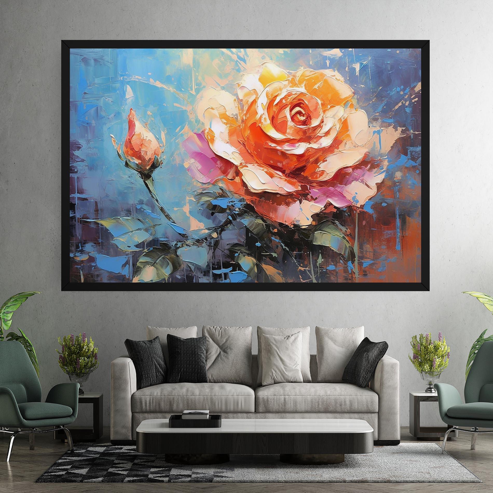 Tablou Canvas Pretty Pink Rose Art mockup 7