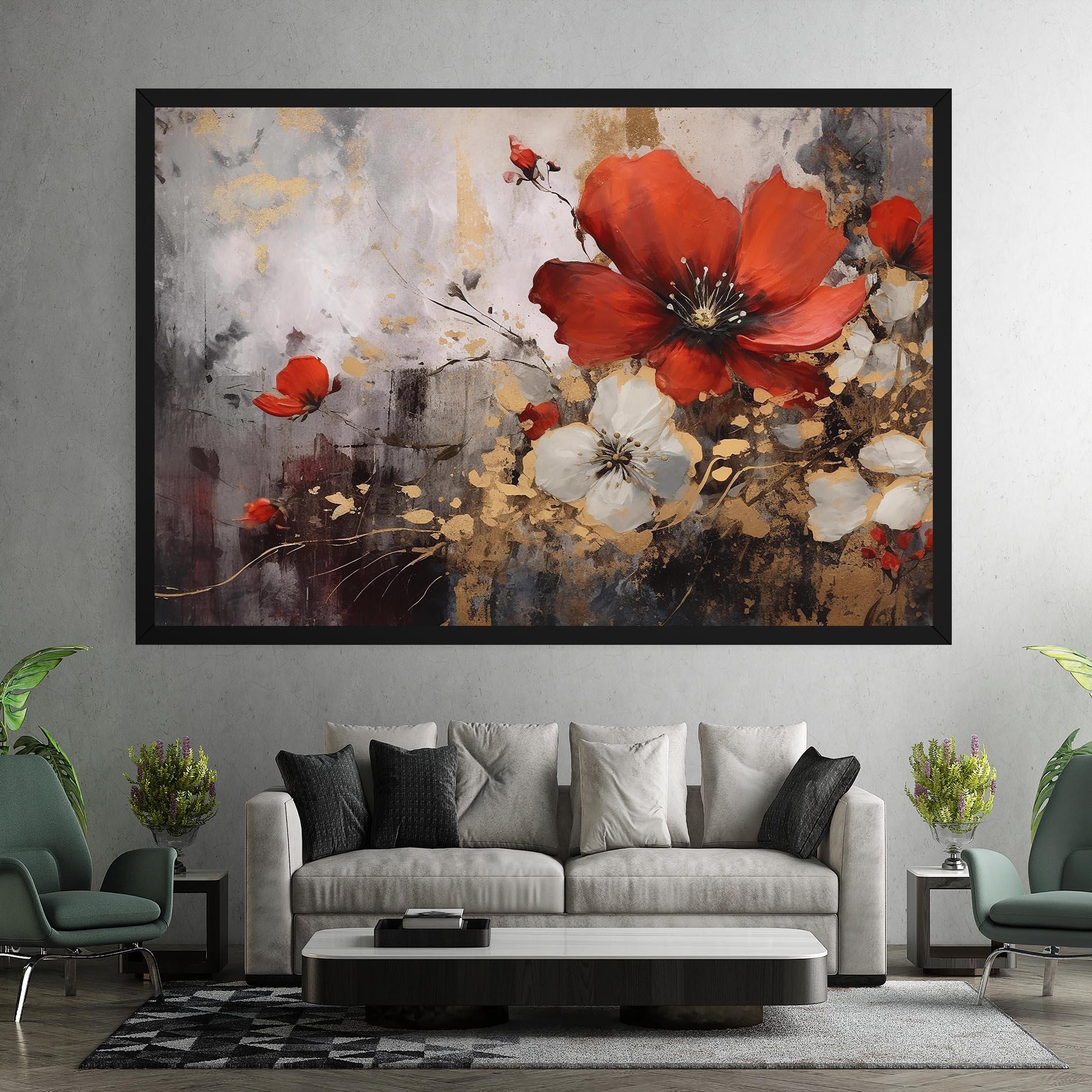 Tablou Canvas Red Poppy Painting mockup 7