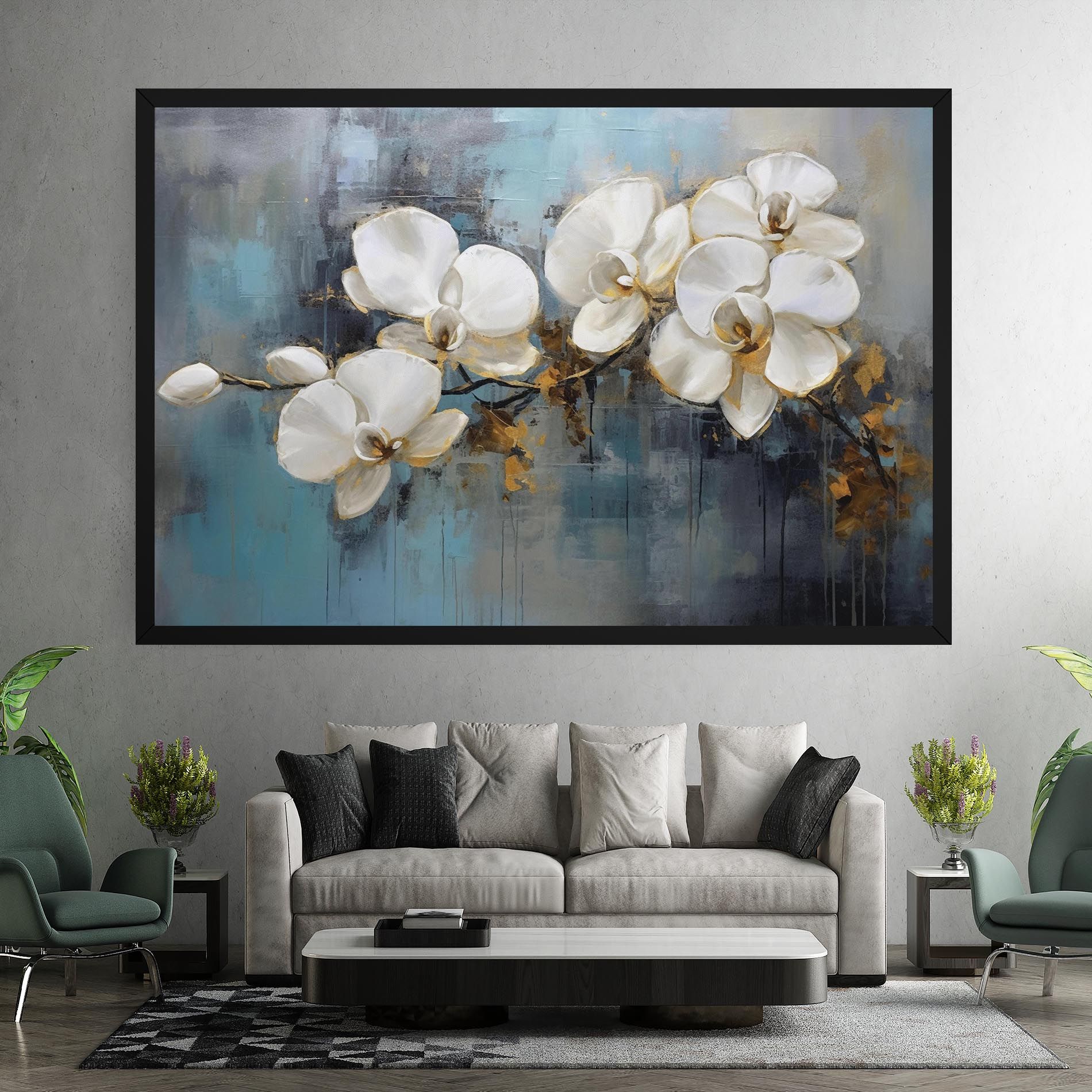 White Orchids Painting mockup 7