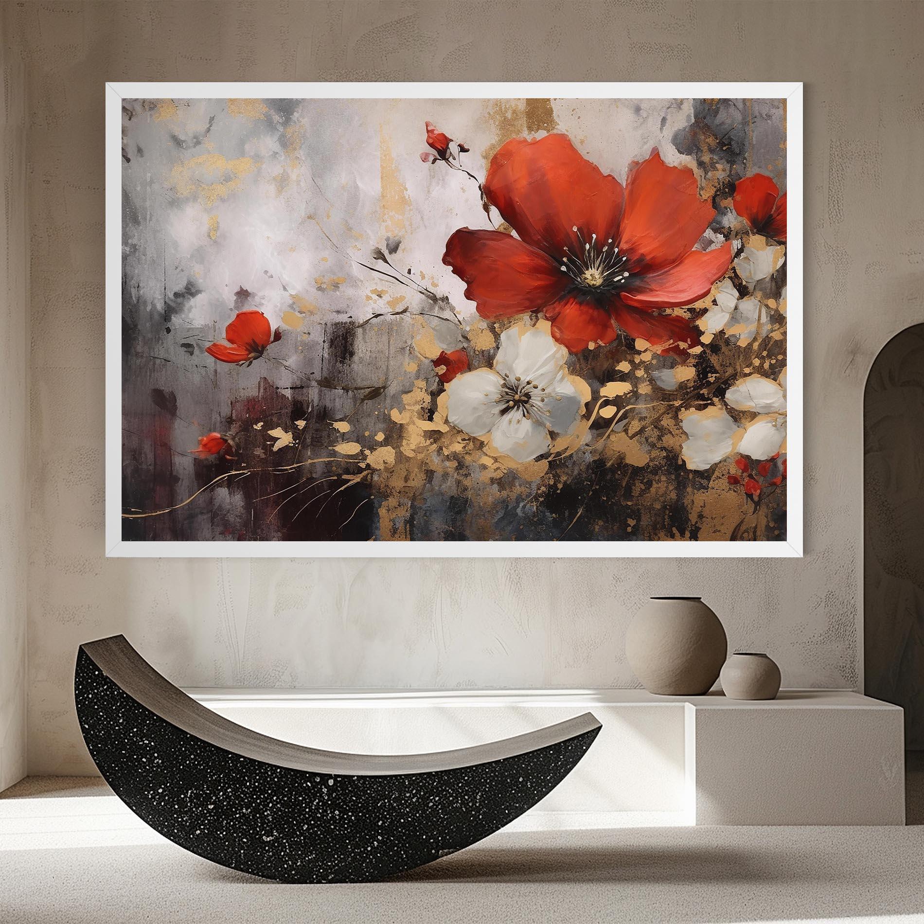 Tablou Canvas Red Poppy Painting mockup 8
