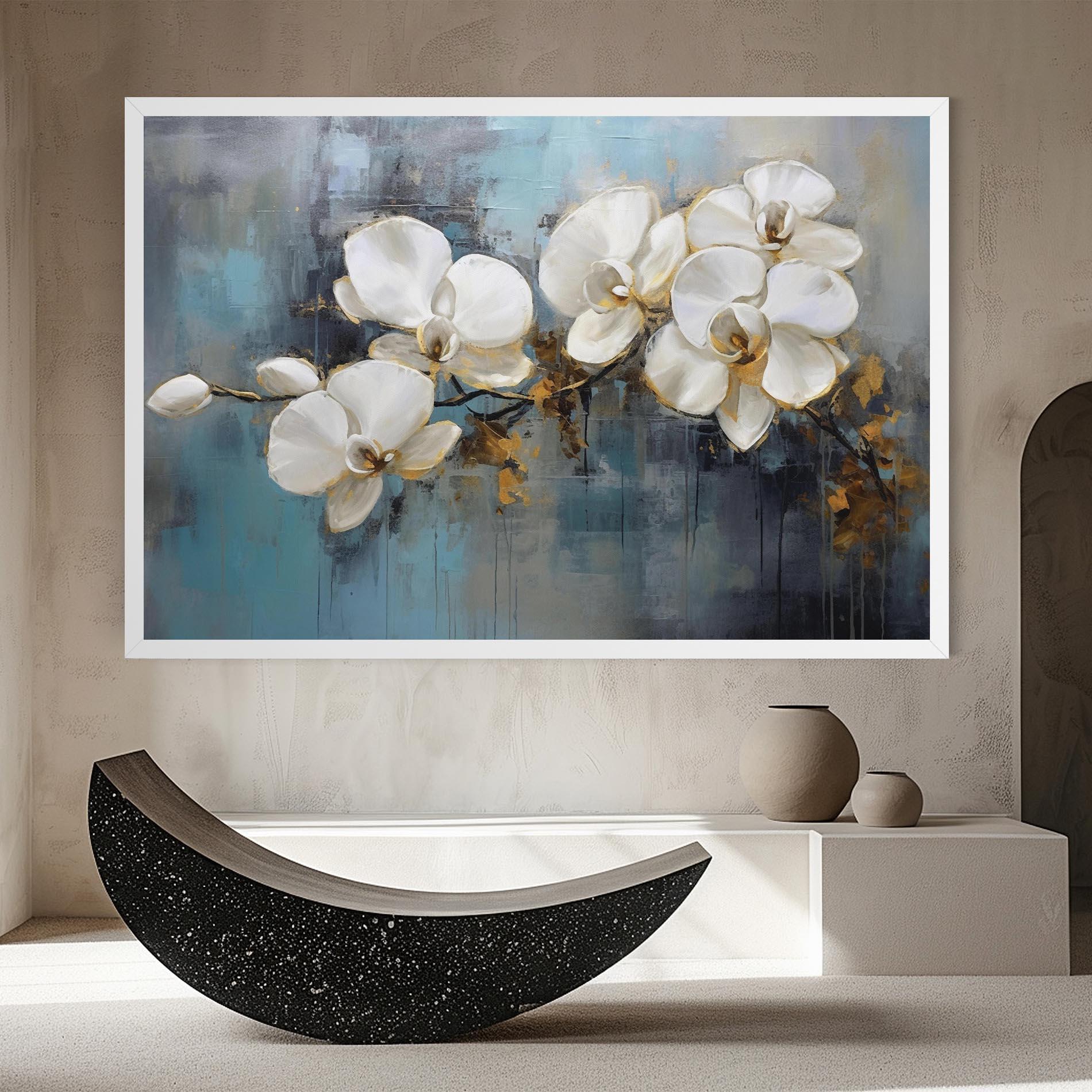 Tablou Canvas White Orchids Painting mockup 8