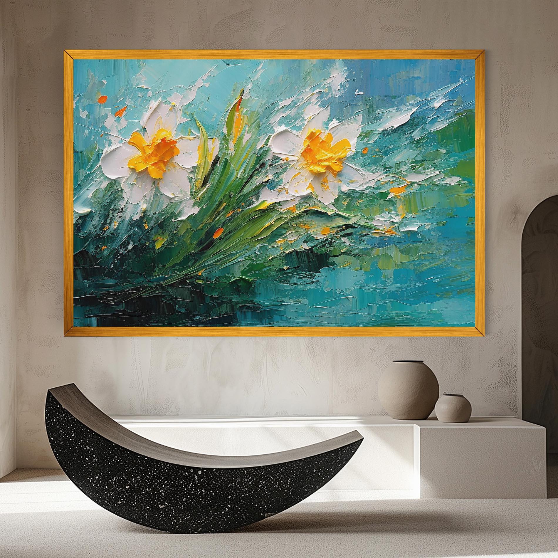 Tablou Canvas Abstract Flower Painting mockup 8