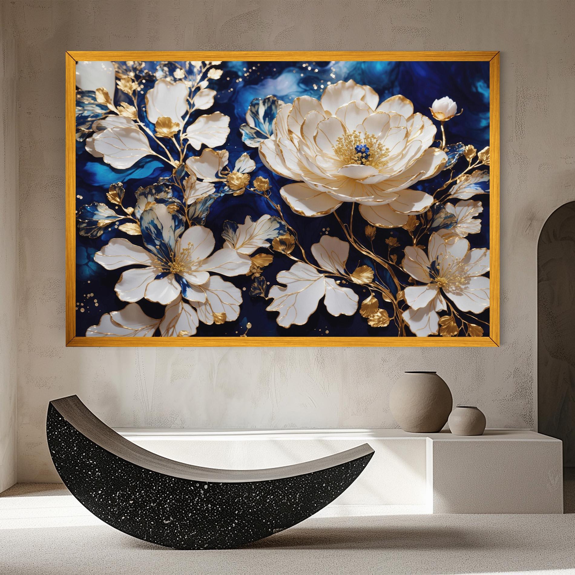 Tablou Canvas Beautiful Golden White Rose mockup 8