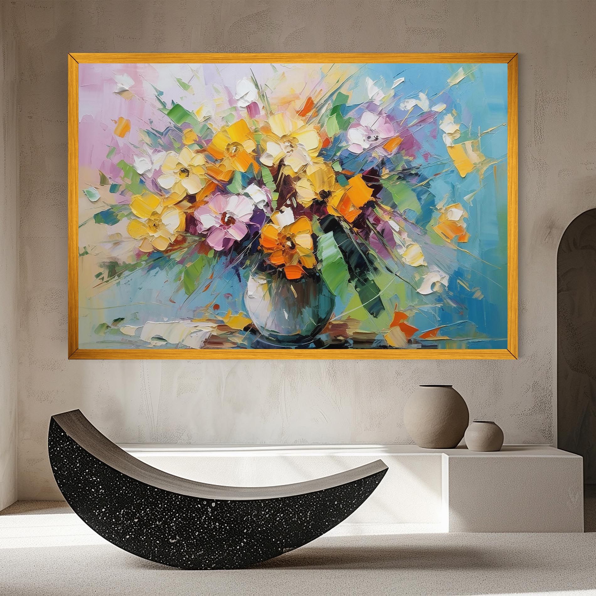 Colorfull Flowers Painting mockup 8