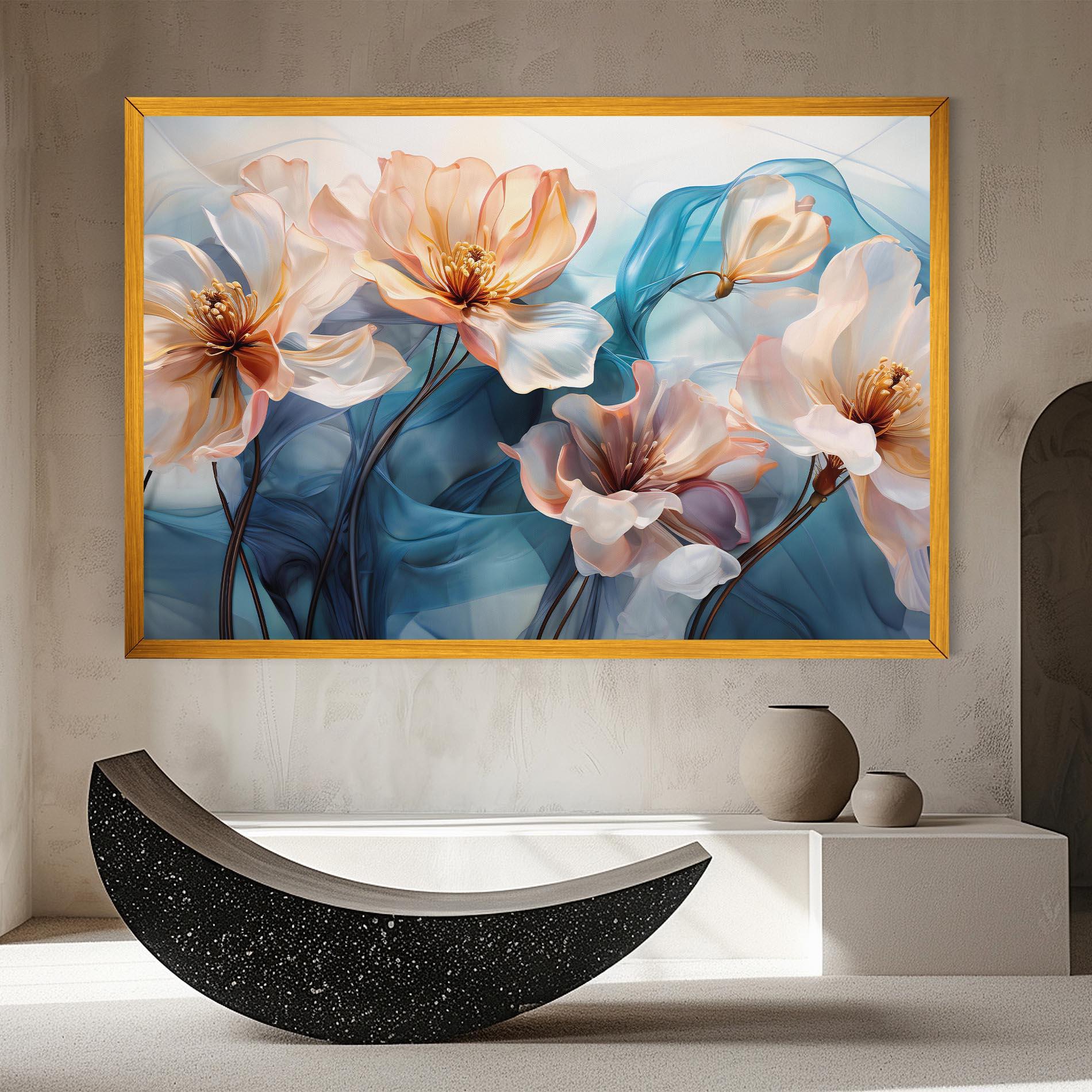 Tablou Canvas Pink Flowers Floating mockup 8