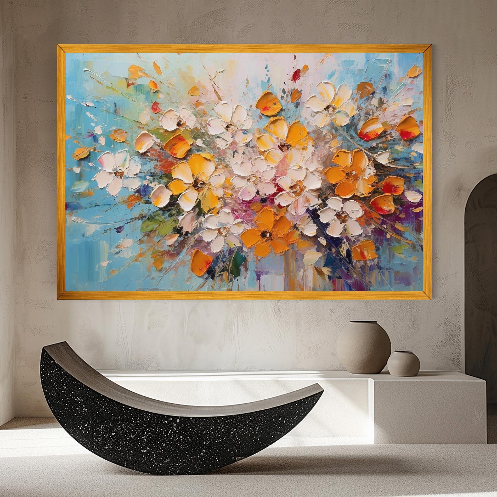 Tablou Canvas Pretty Flowers On Blue mockup 8