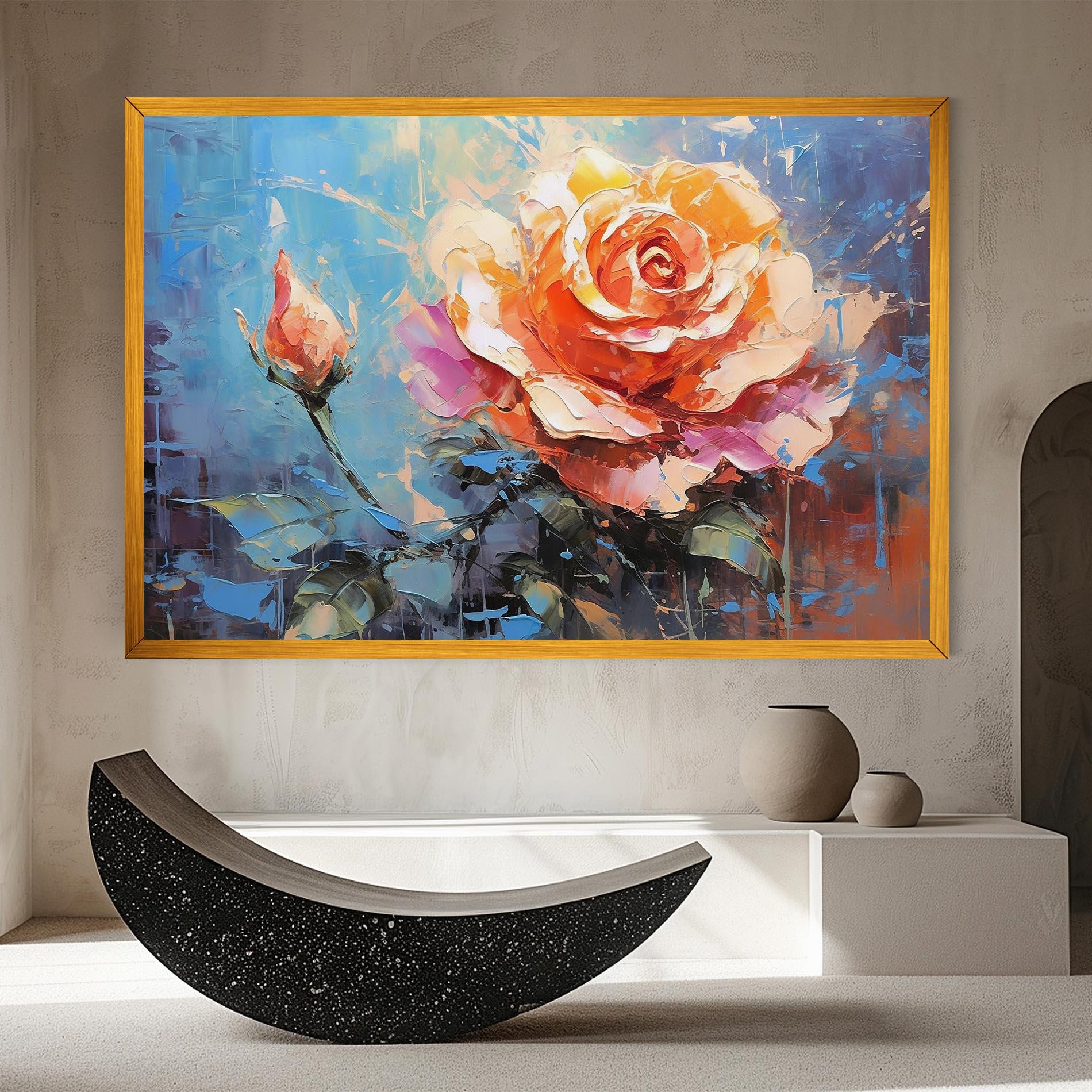 Tablou Canvas Pretty Pink Rose Art mockup 8