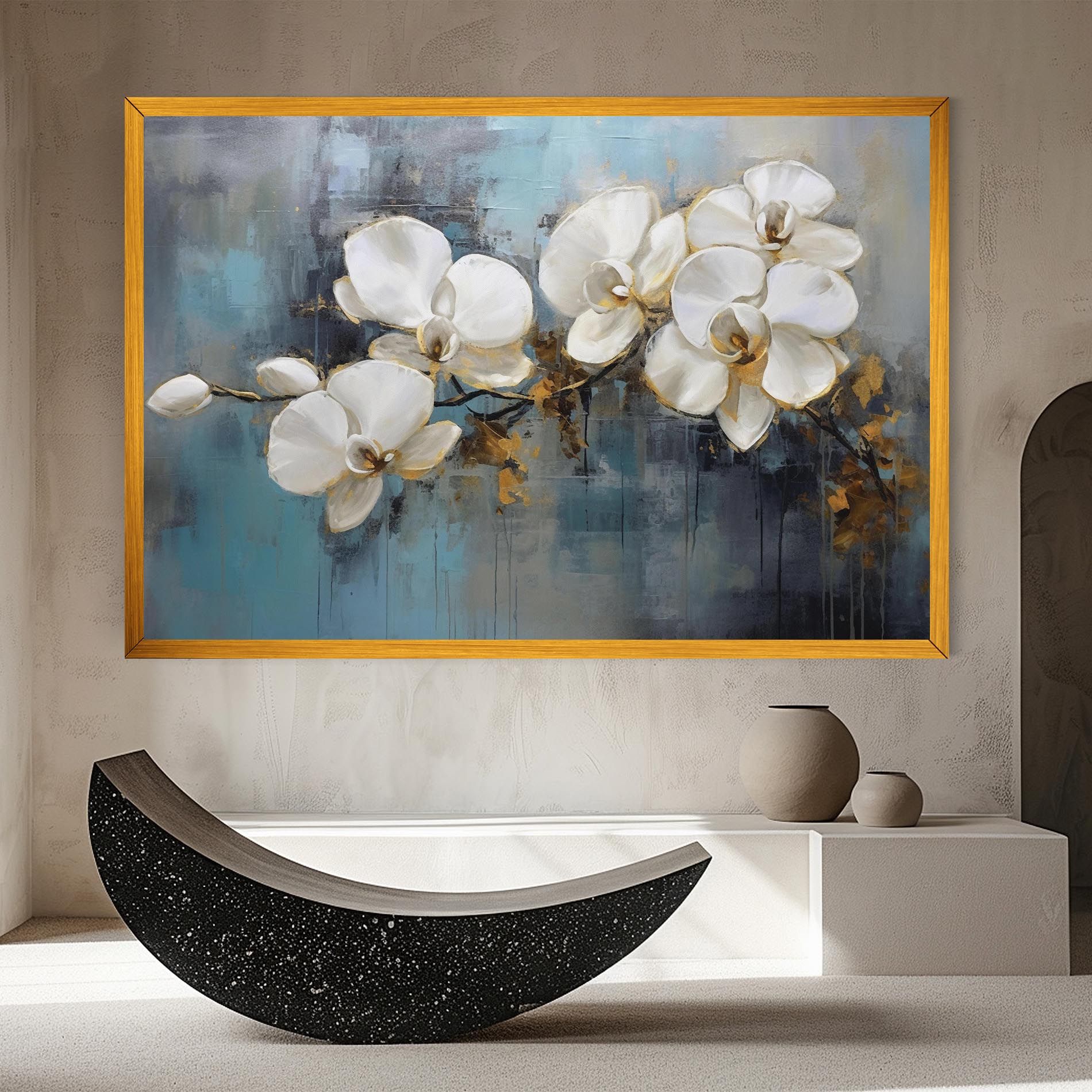 White Orchids Painting mockup 8
