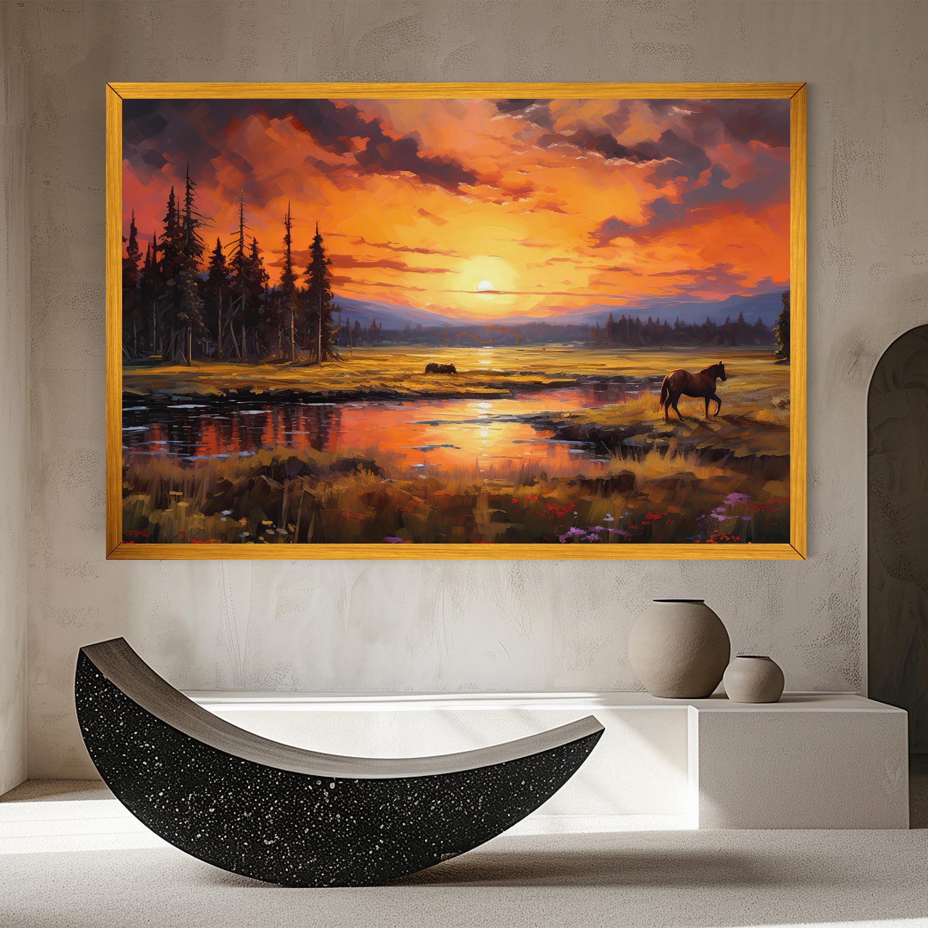 Tablou Canvas Wild Horses Painting mockup 8