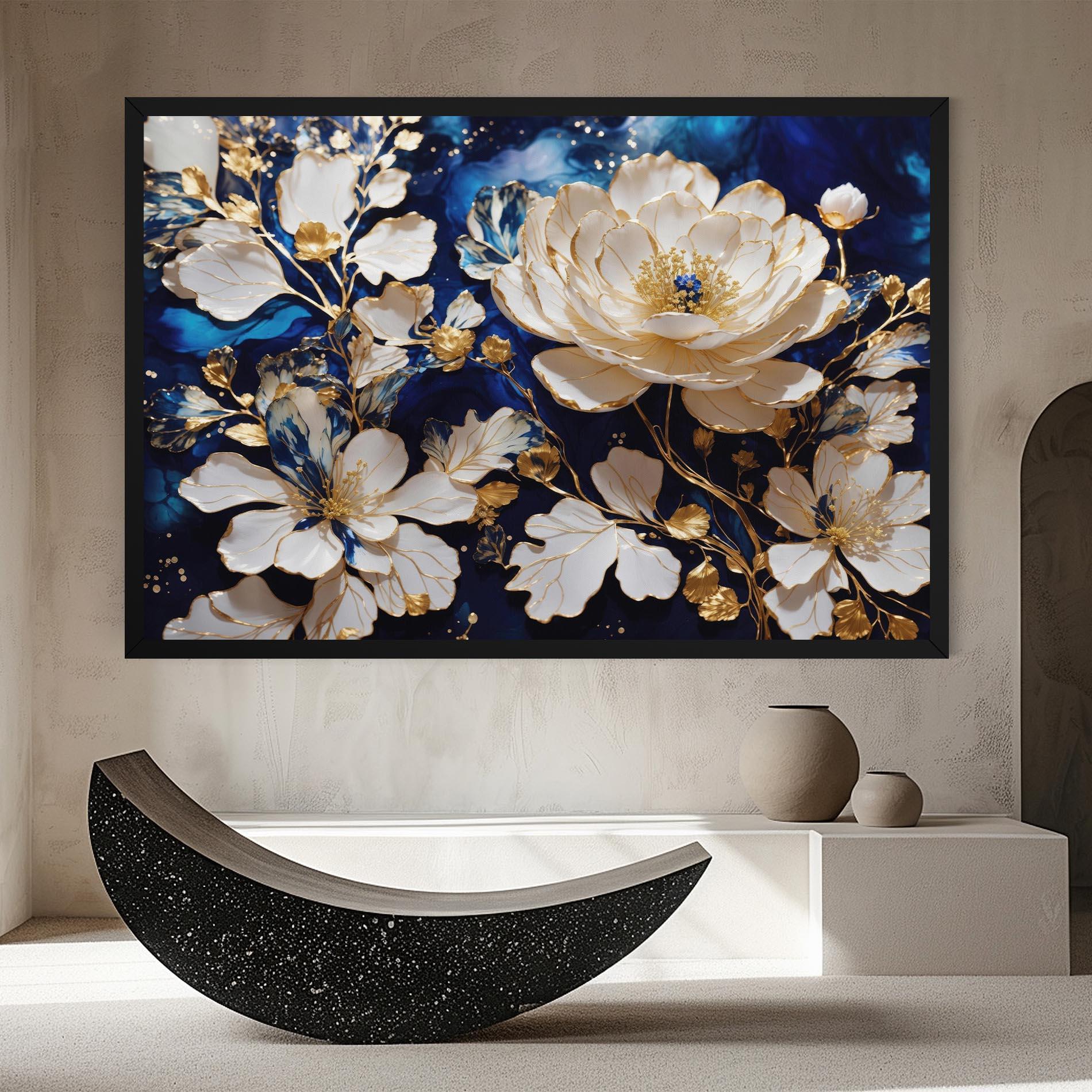 Tablou Canvas Beautiful Golden White Rose mockup 8