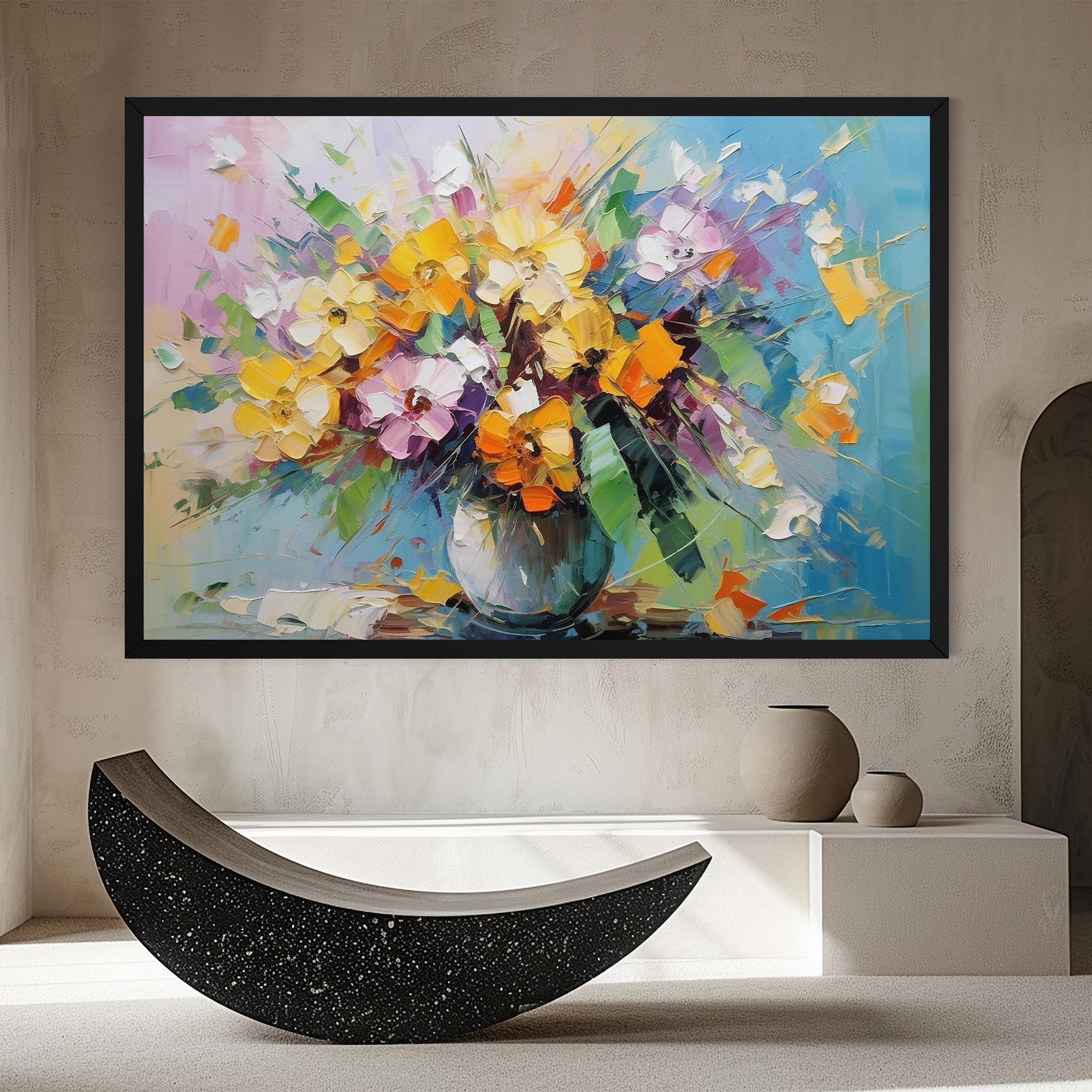 Tablou Canvas Colorfull Flowers Painting mockup 8