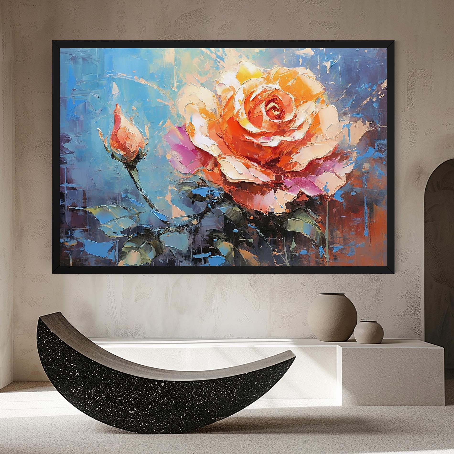 Tablou Canvas Pretty Pink Rose Art mockup 8