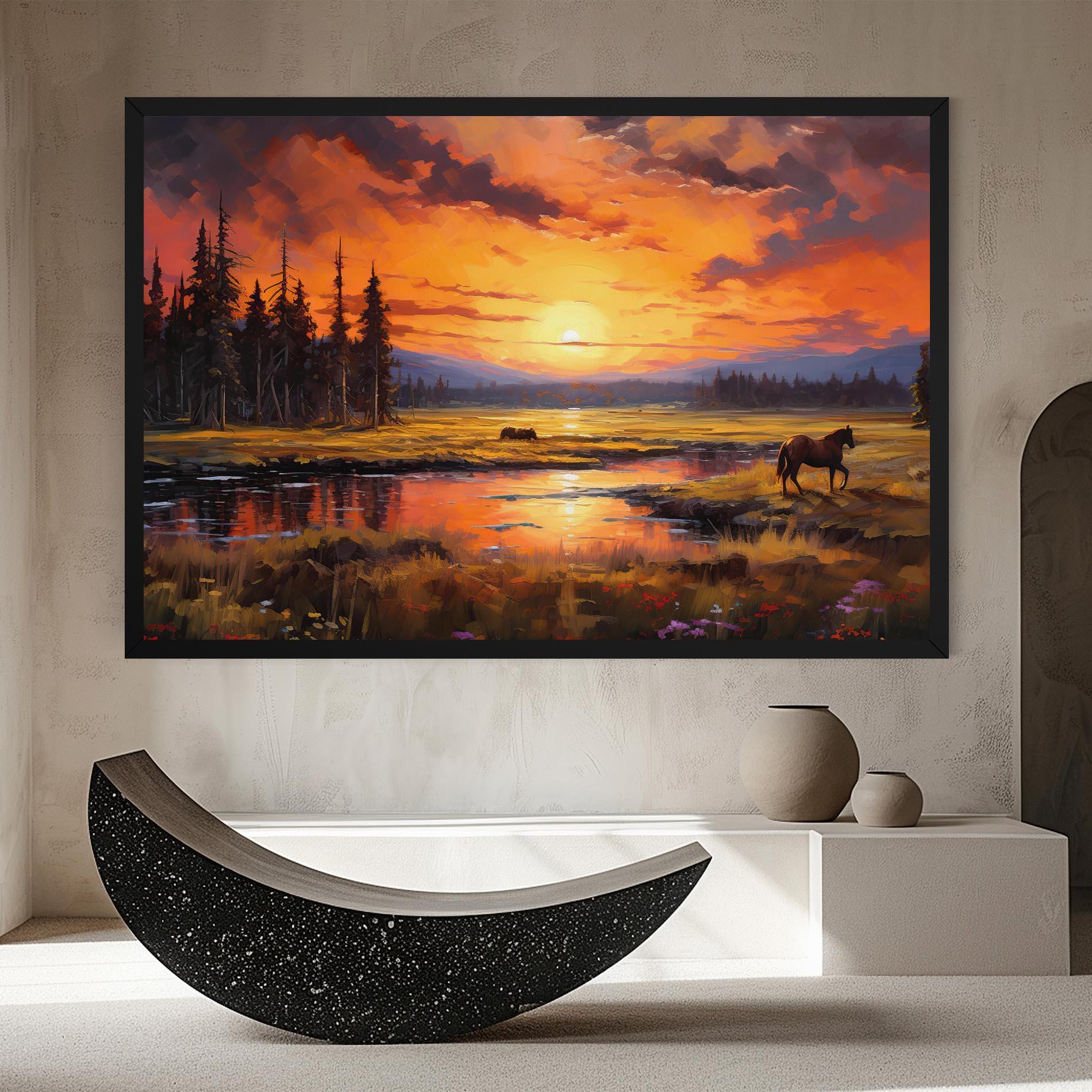 Tablou Canvas Wild Horses Painting mockup 8